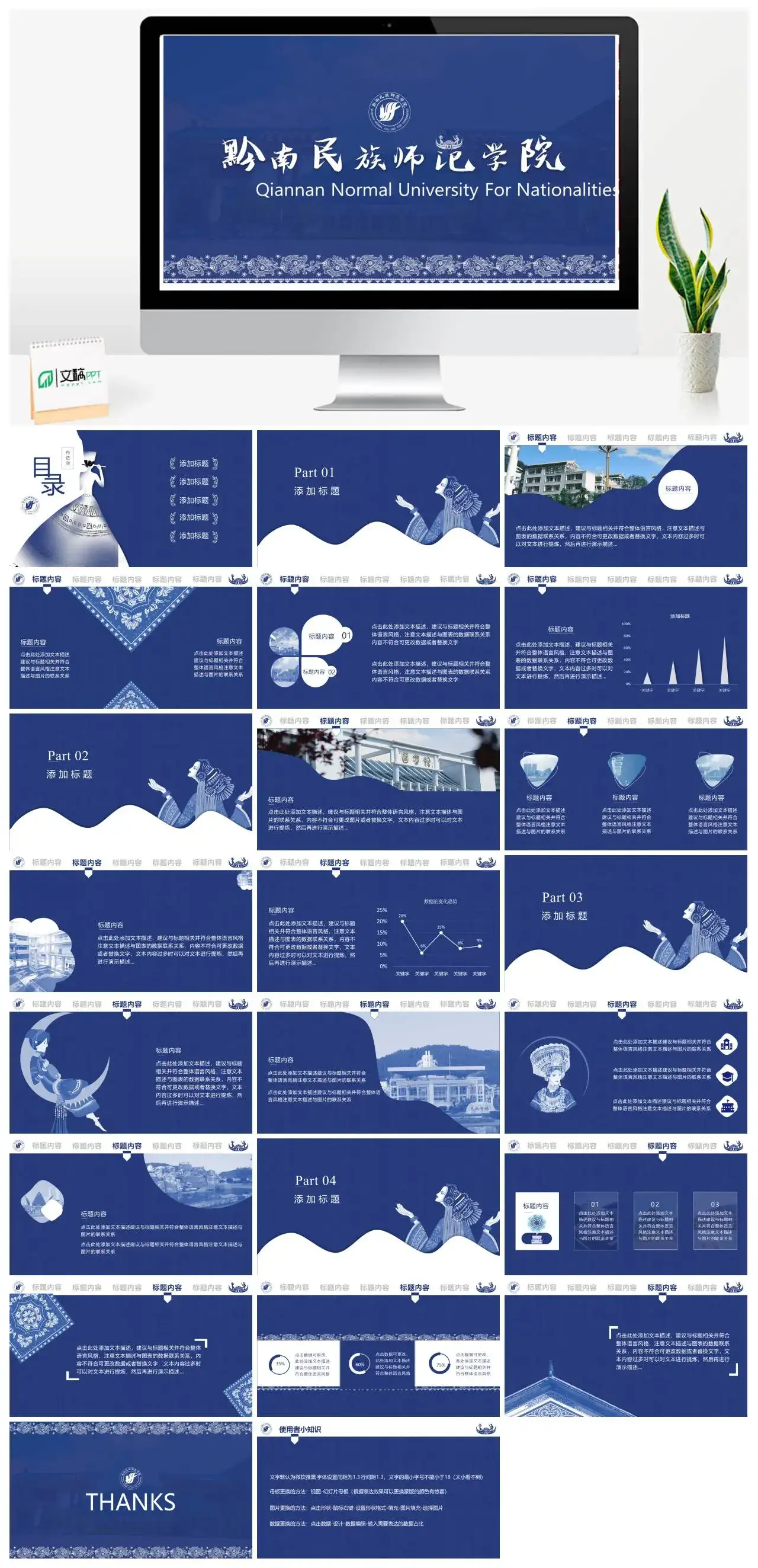 黔南民族师范学院通用答辩PPT模板