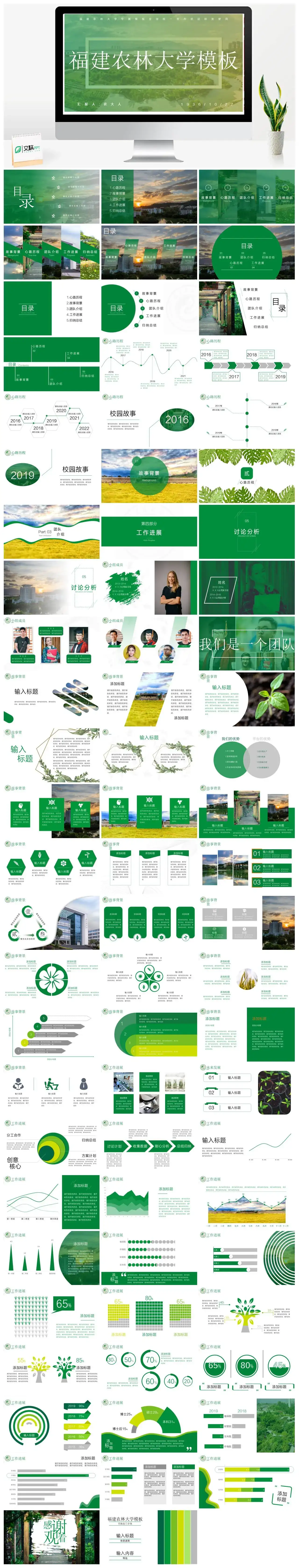 福建农林大学通用答辩PPT模板