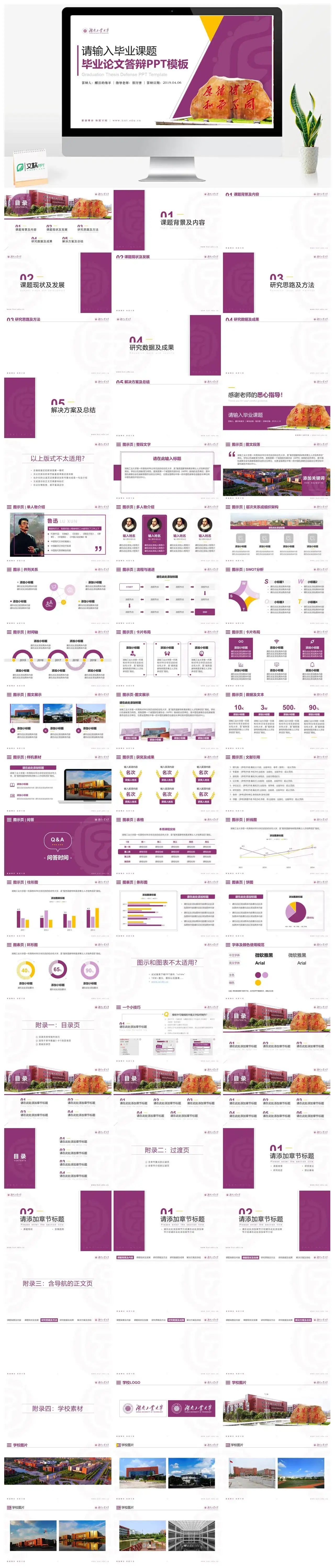 湖南工业大学答辩PPT模板