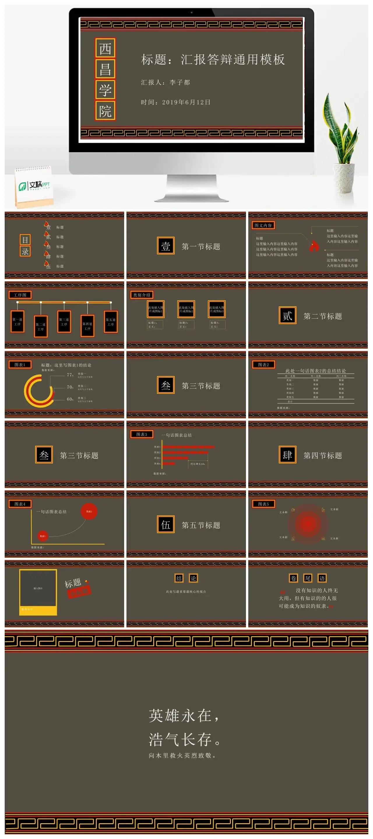 西昌学院通用答辩PPT模板