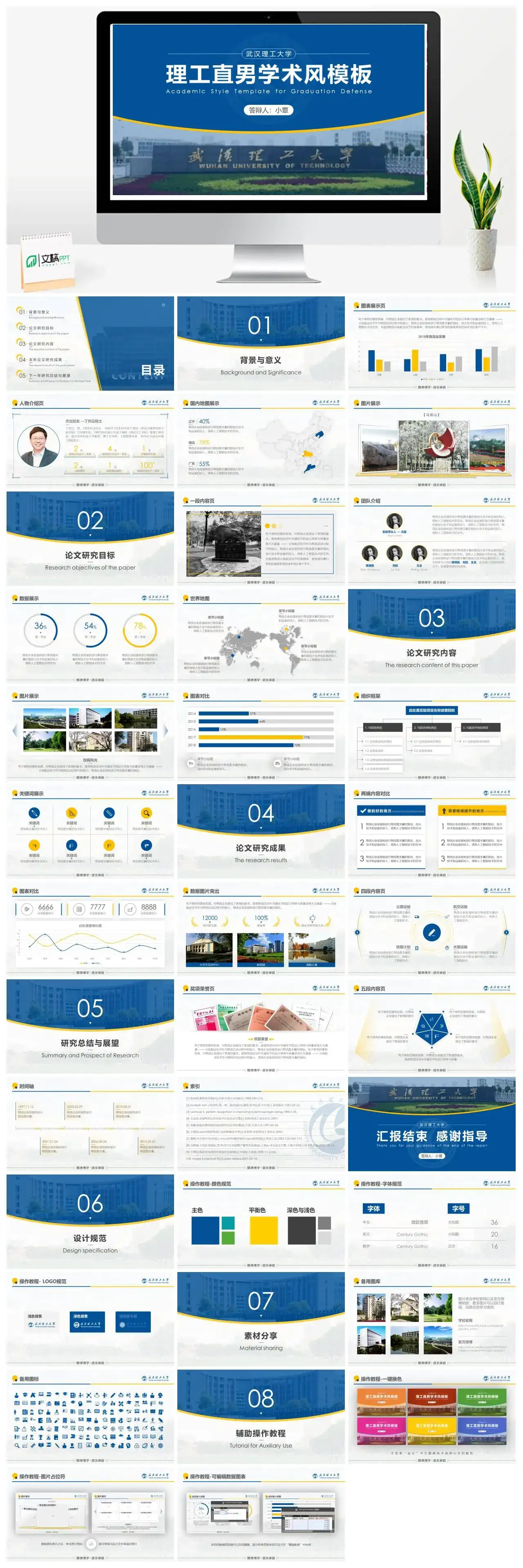 武汉理工大学通用答辩PPT模板