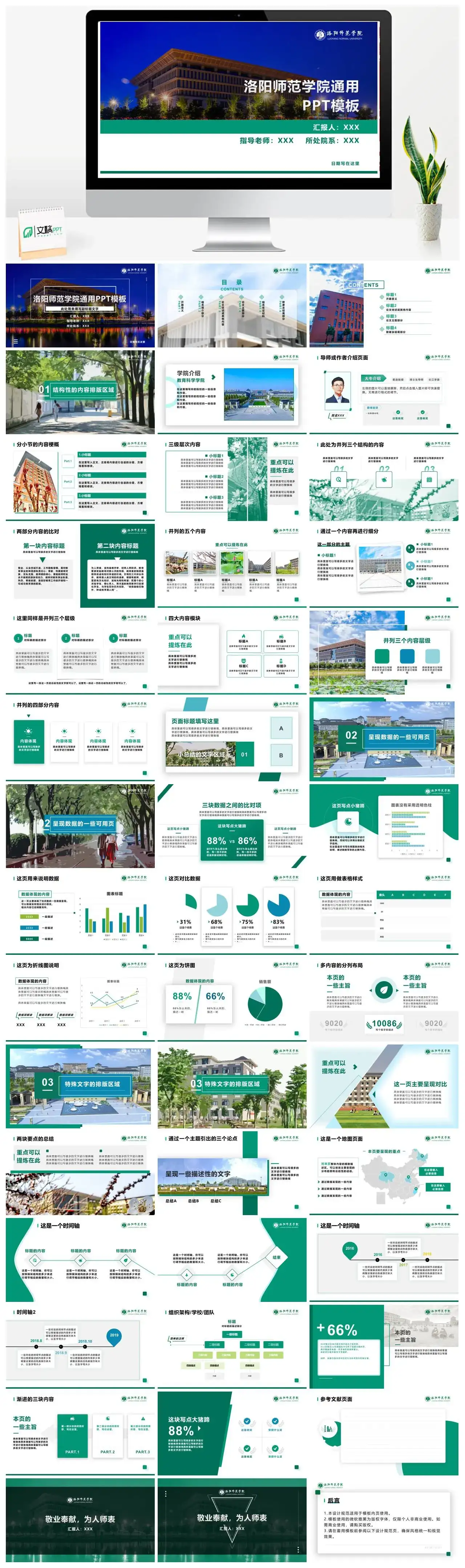 洛阳师范学院PPT通用答辩PPT模板