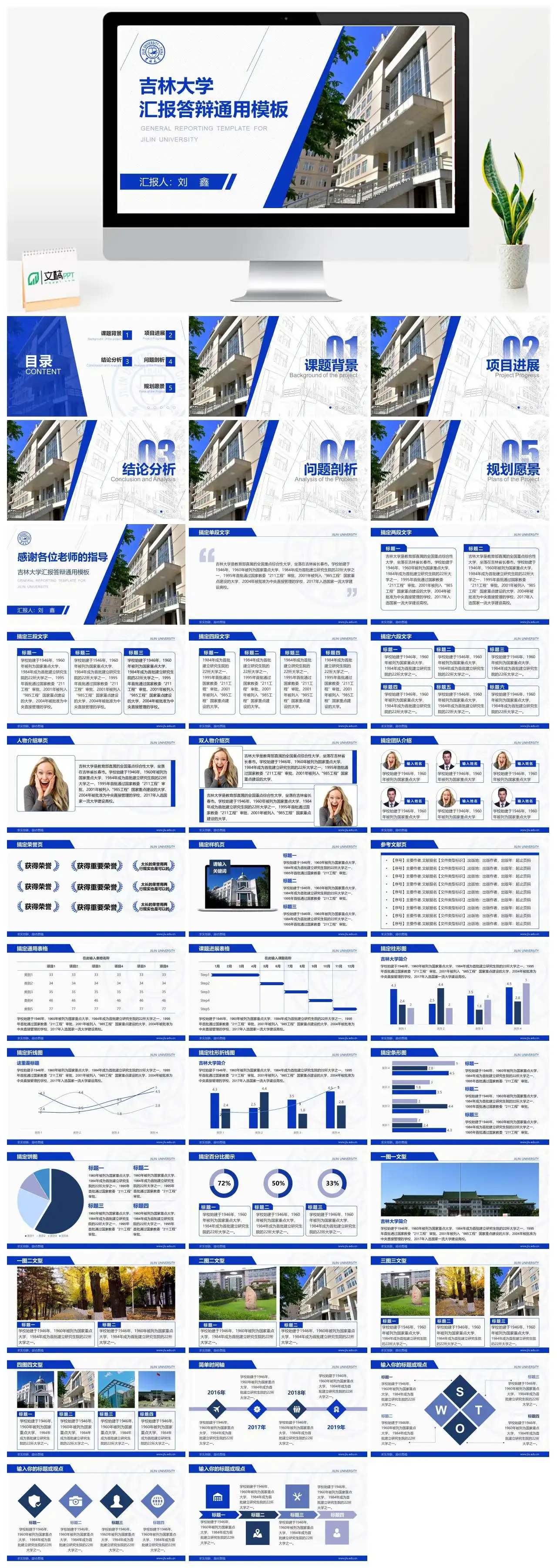 吉林大学通用答辩PPT模板