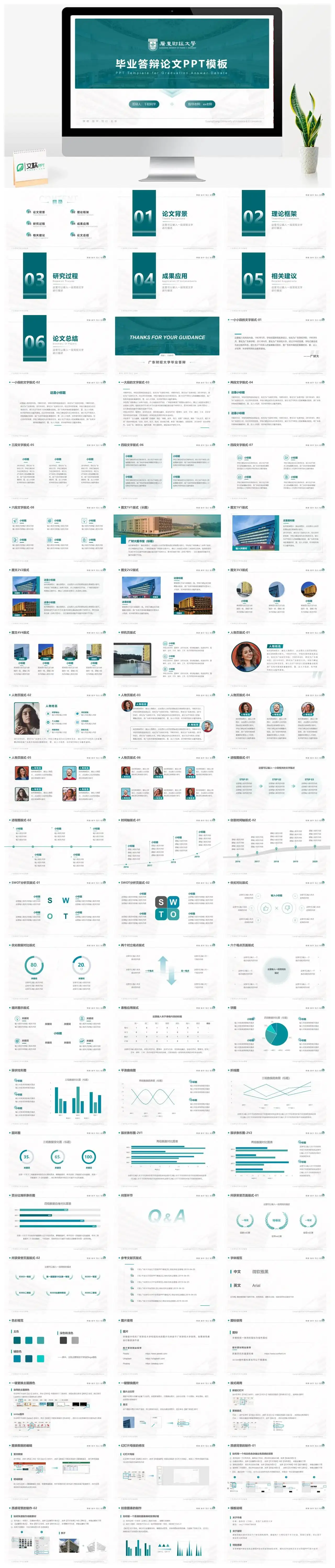 广东财经大学通用答辩PPT模板