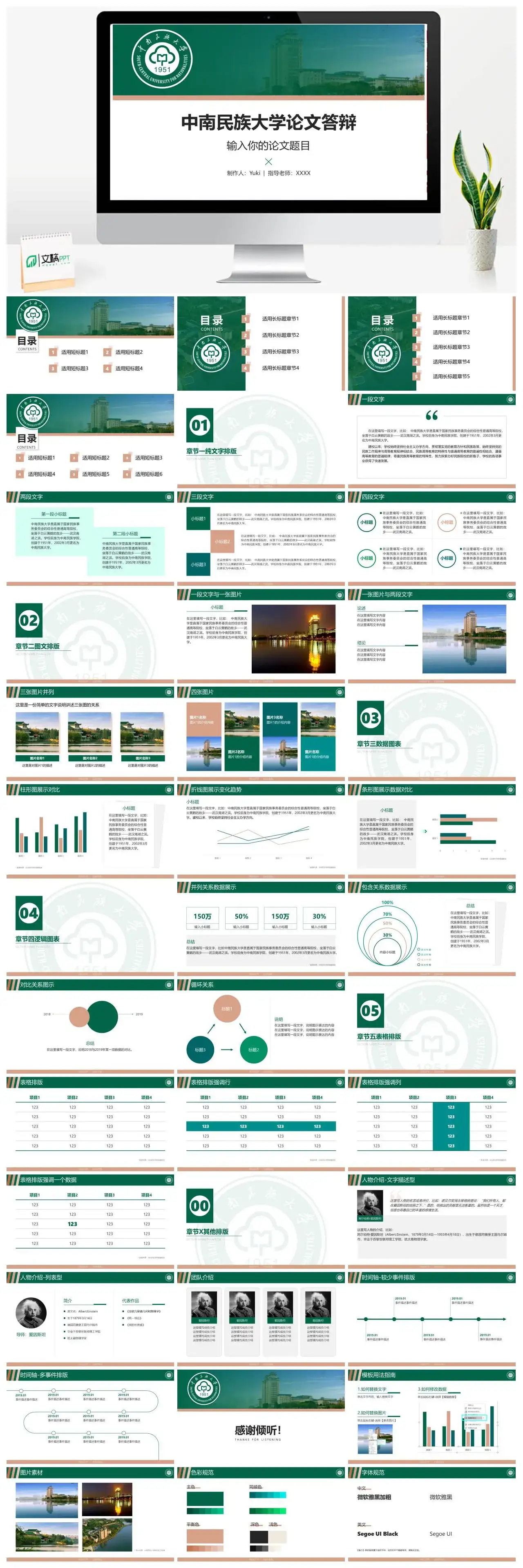 中南民族大学通用答辩PPT模板