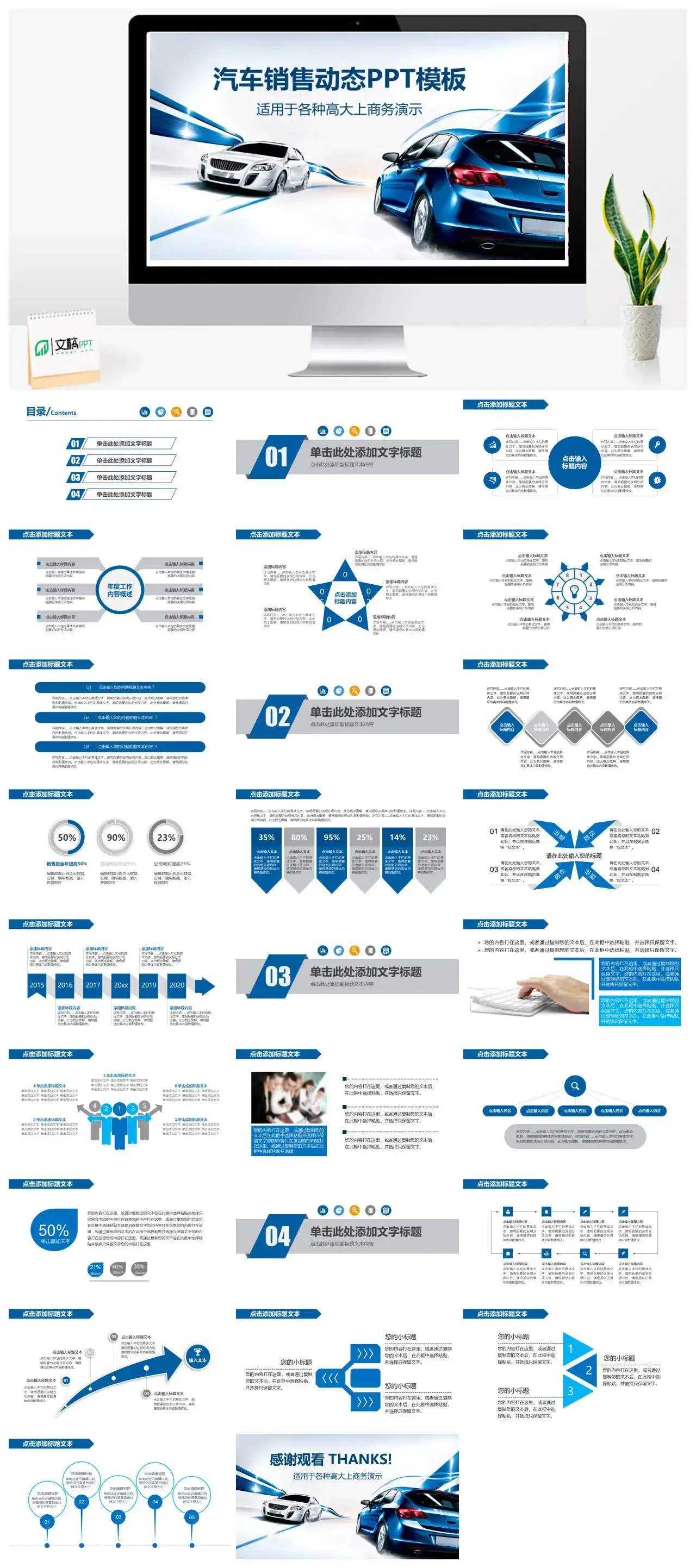 汽车销售动态PPT模板