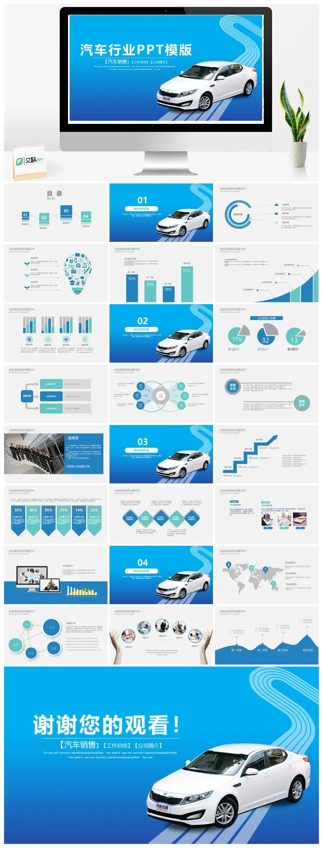 汽车行业销售PPT模版