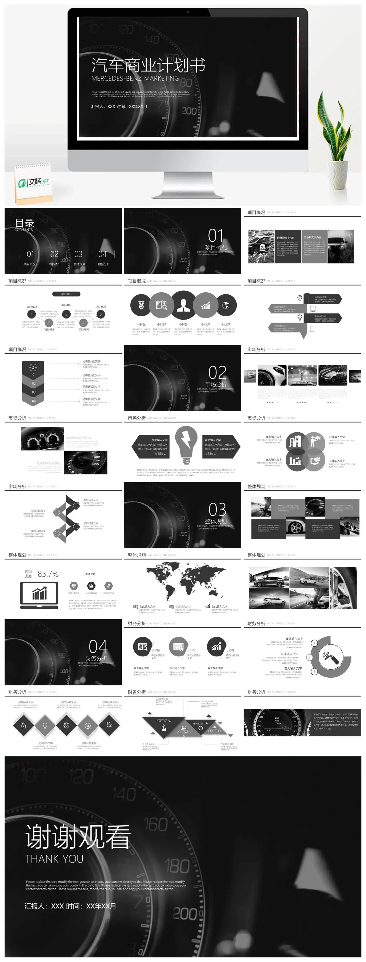 汽车商业计划书模板PPT幻灯片