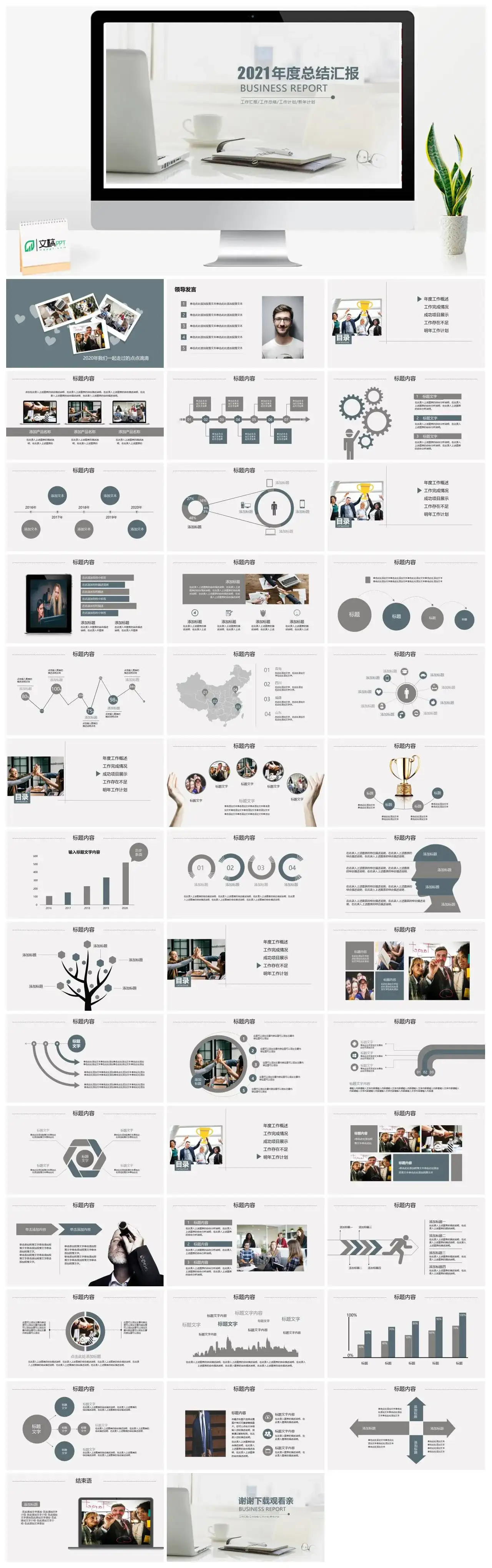 2021年度工作总结汇报PPT模板 2021年度工作总结汇报PPT模板