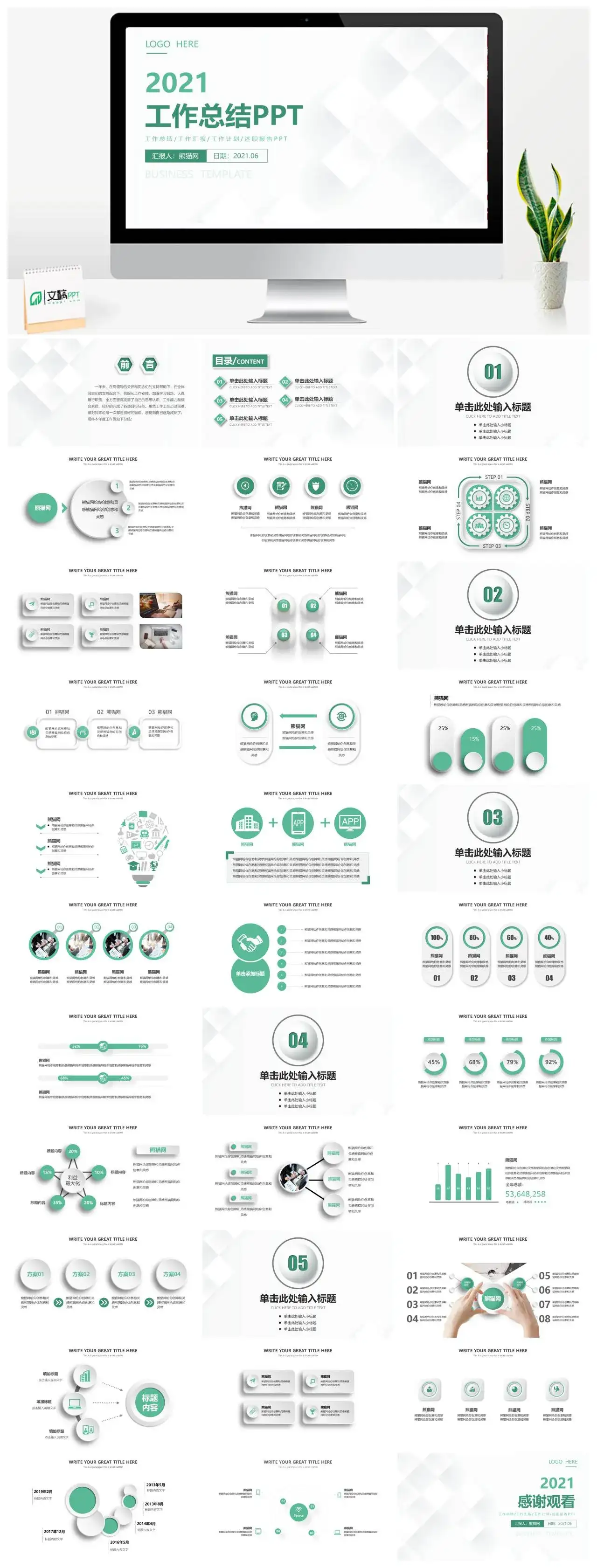 微粒体工作汇报述职PPT模版