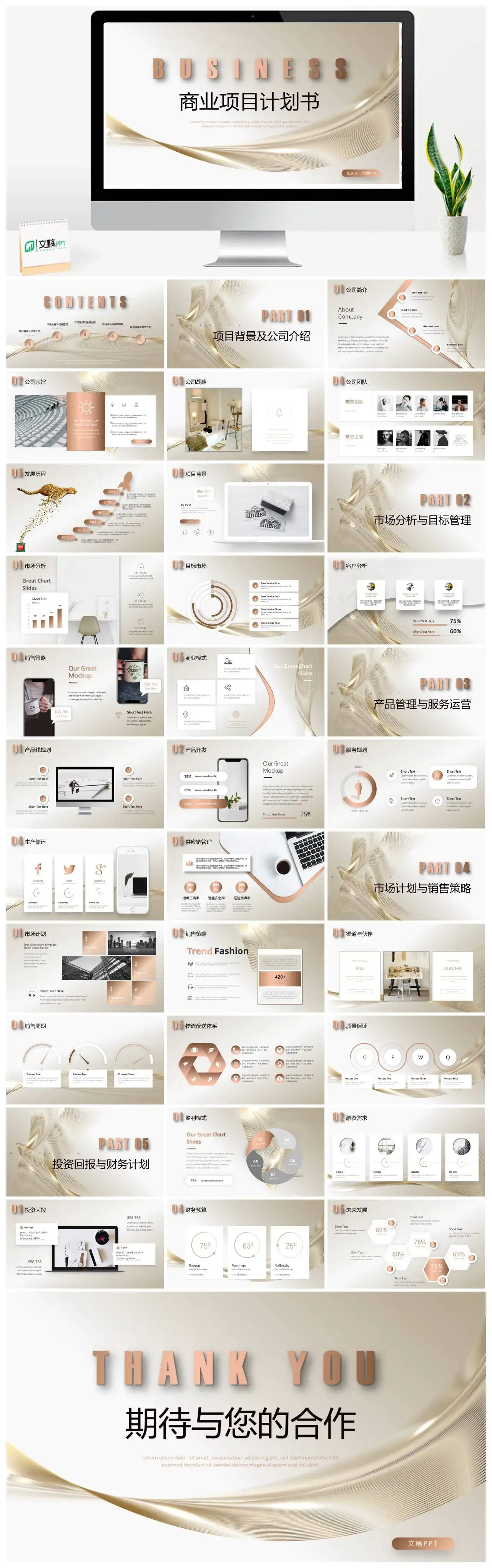商务风商业项目计划书PPT模板