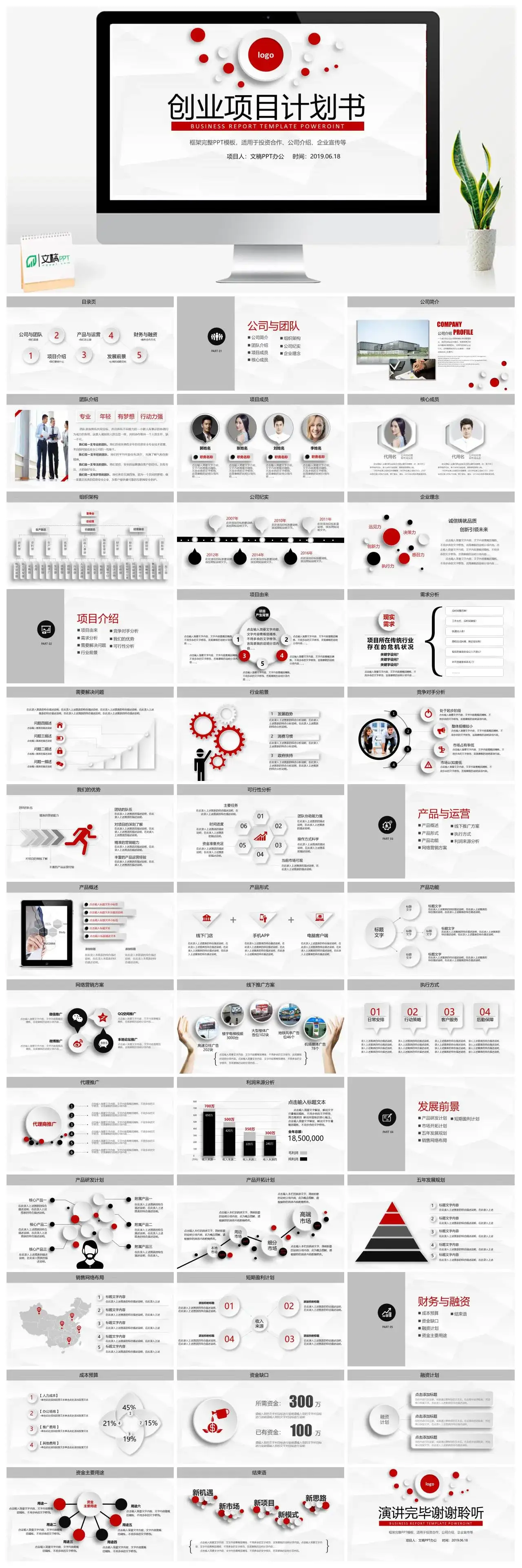 商务商业创业项目计划书商业计划书融资计划ppt模板