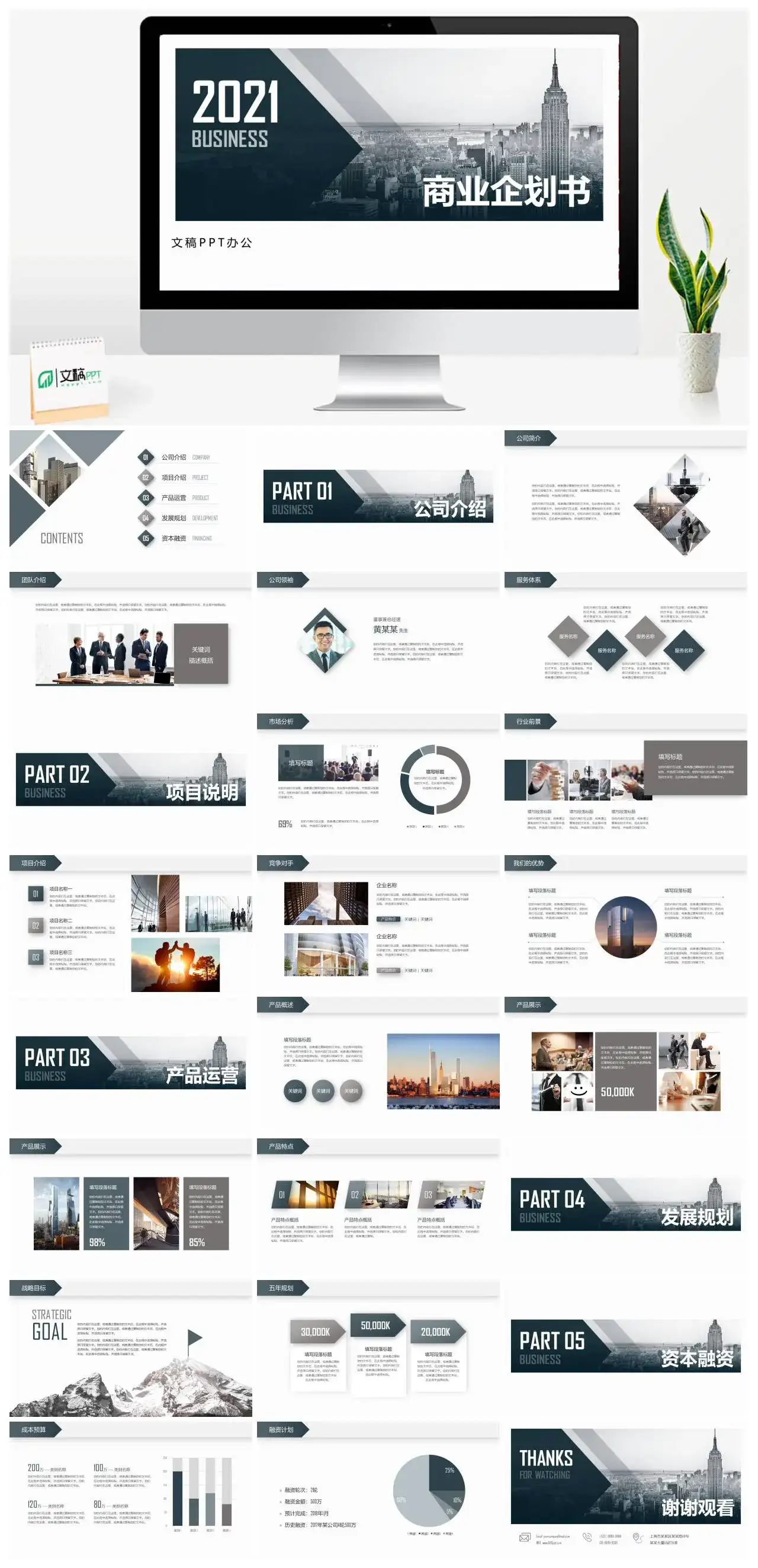 商业企划书商业计划书创业项目计划ppt模板