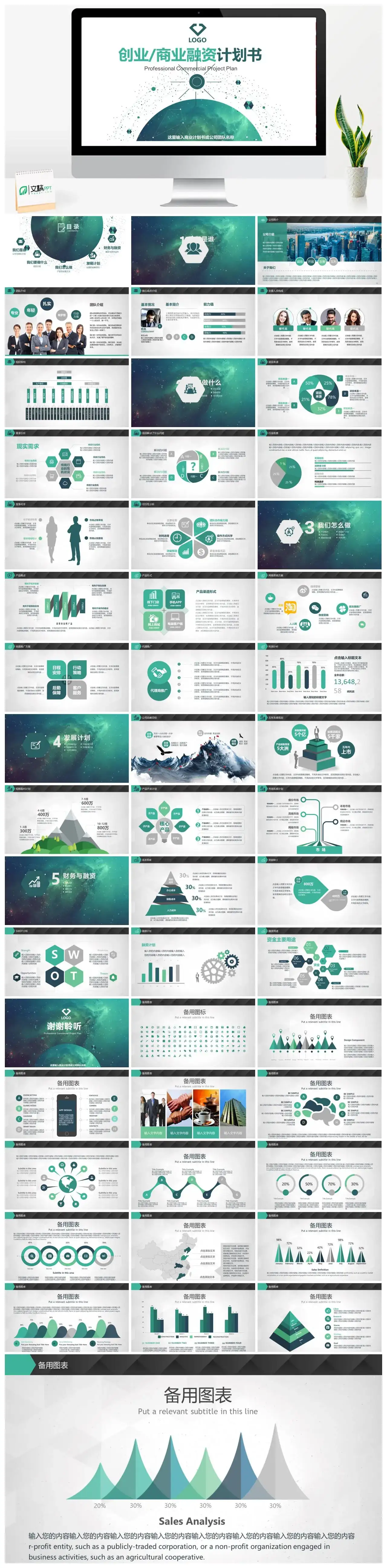 白色简约创业商业融资计划书产品及运营方法基本运作PPT模板