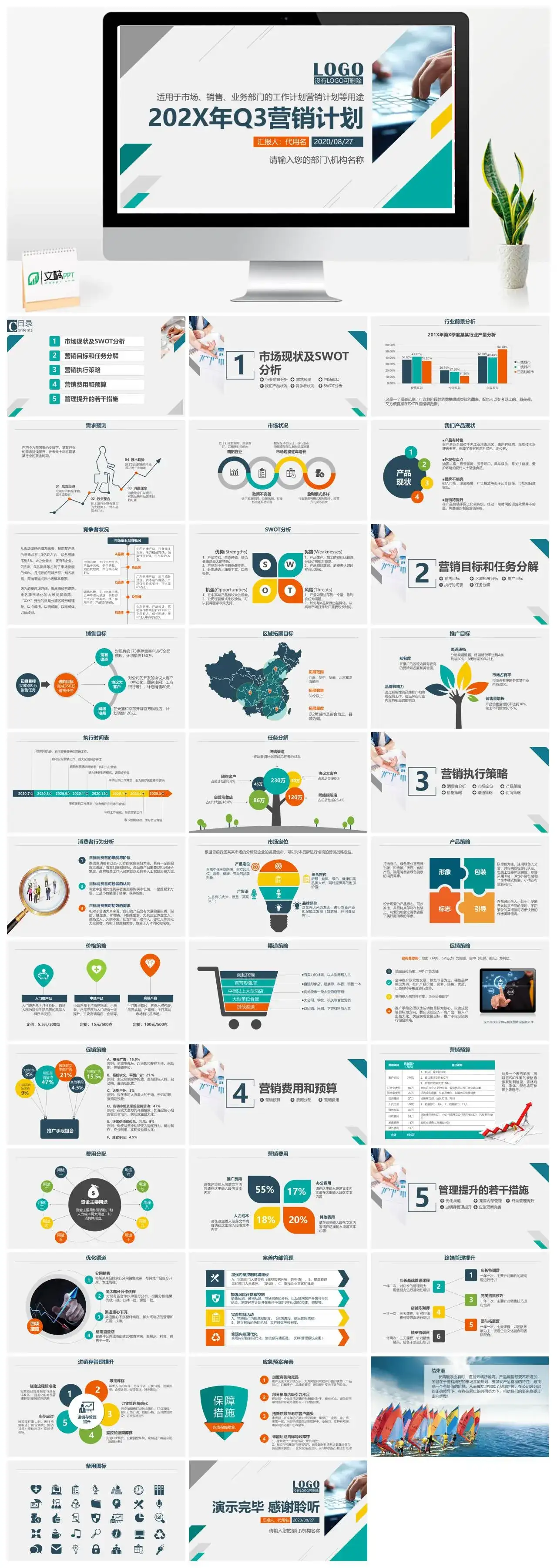202X年商务市场销售Q3营销计划业务部门的工作计划营销计划ppt模板