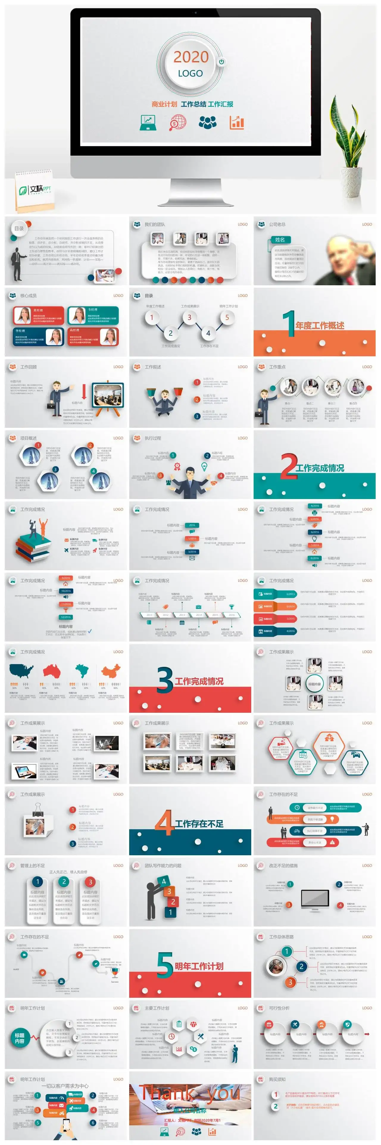 微粒体商业计划工作总结工作汇报PPT模板