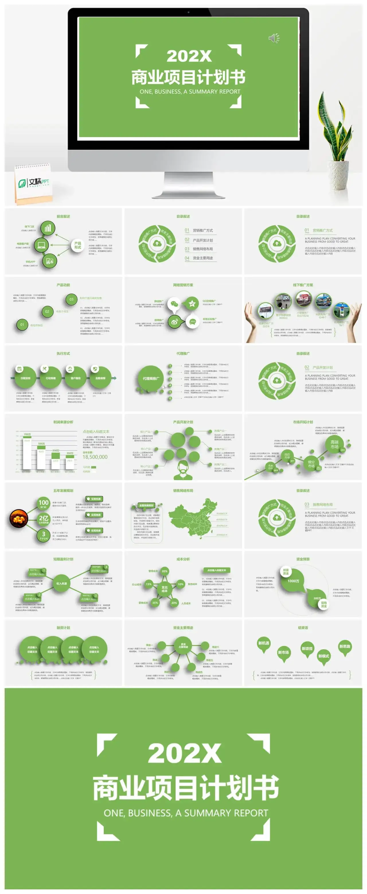 202X商业项目项目介绍市场分析商业融资计划书ppt模板
