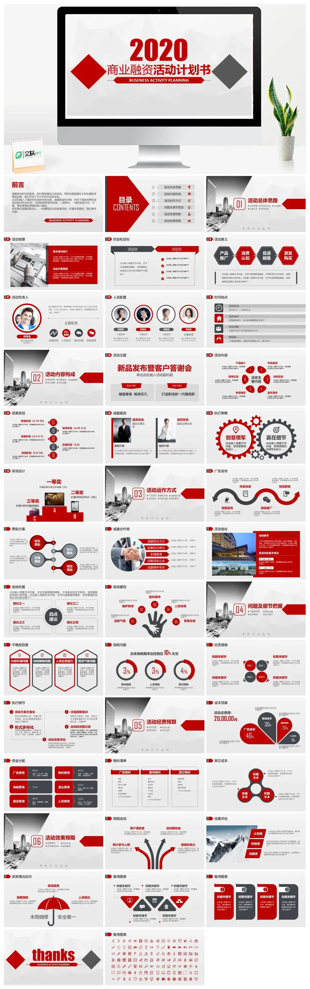 商务商业融资活动计划书PPT模版