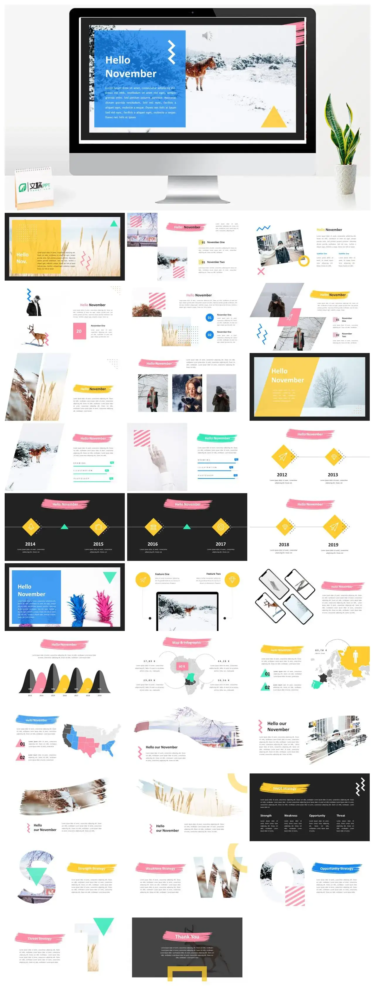 欧美风大气商业计划通用PPT模板