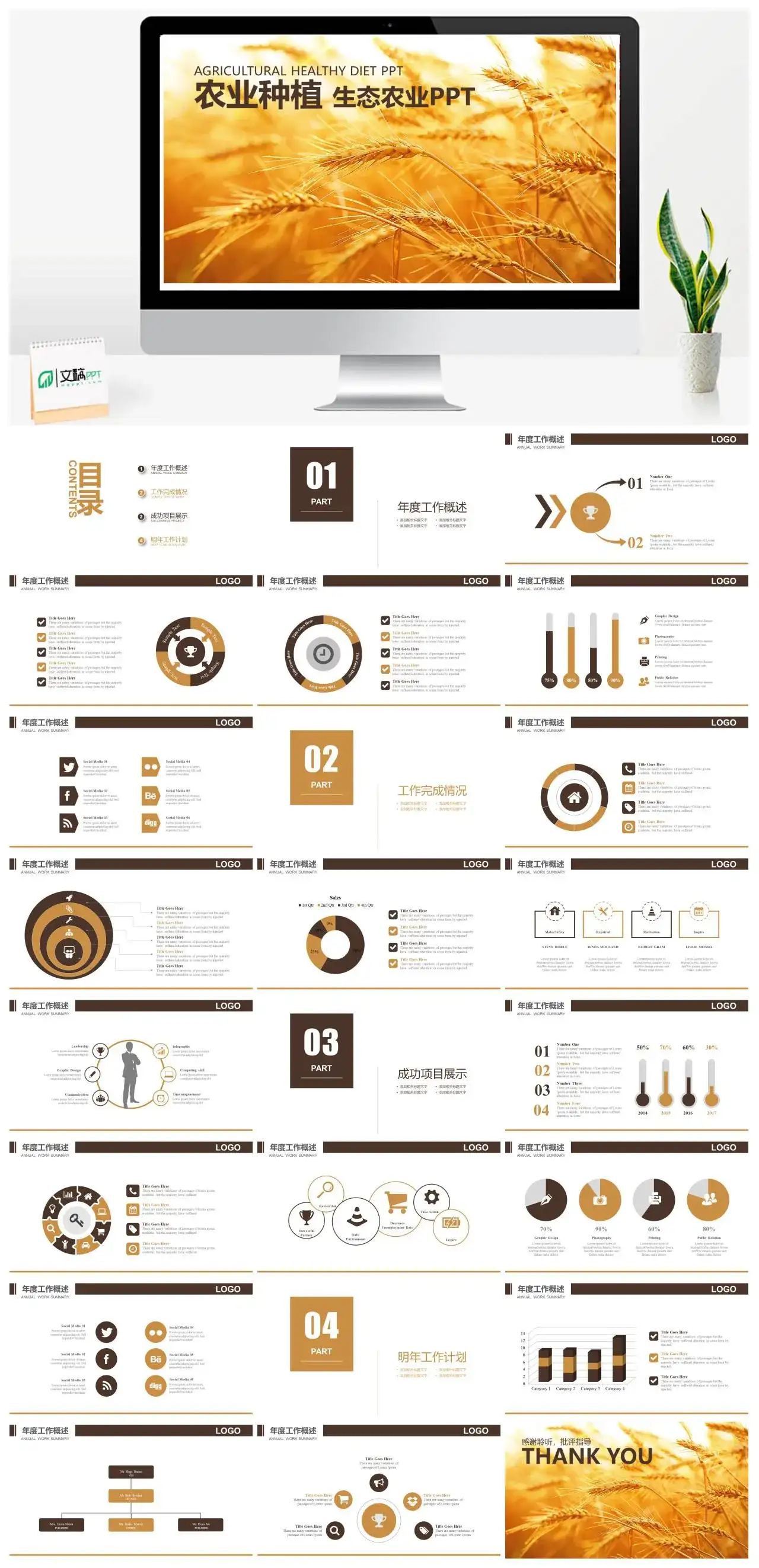 农业种植农产品生态农业工作概述工作计划PPT模板