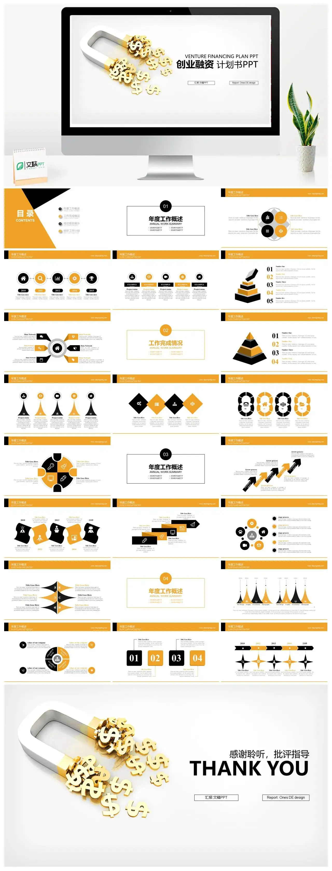 白色简约创业融资计划书PPT模板