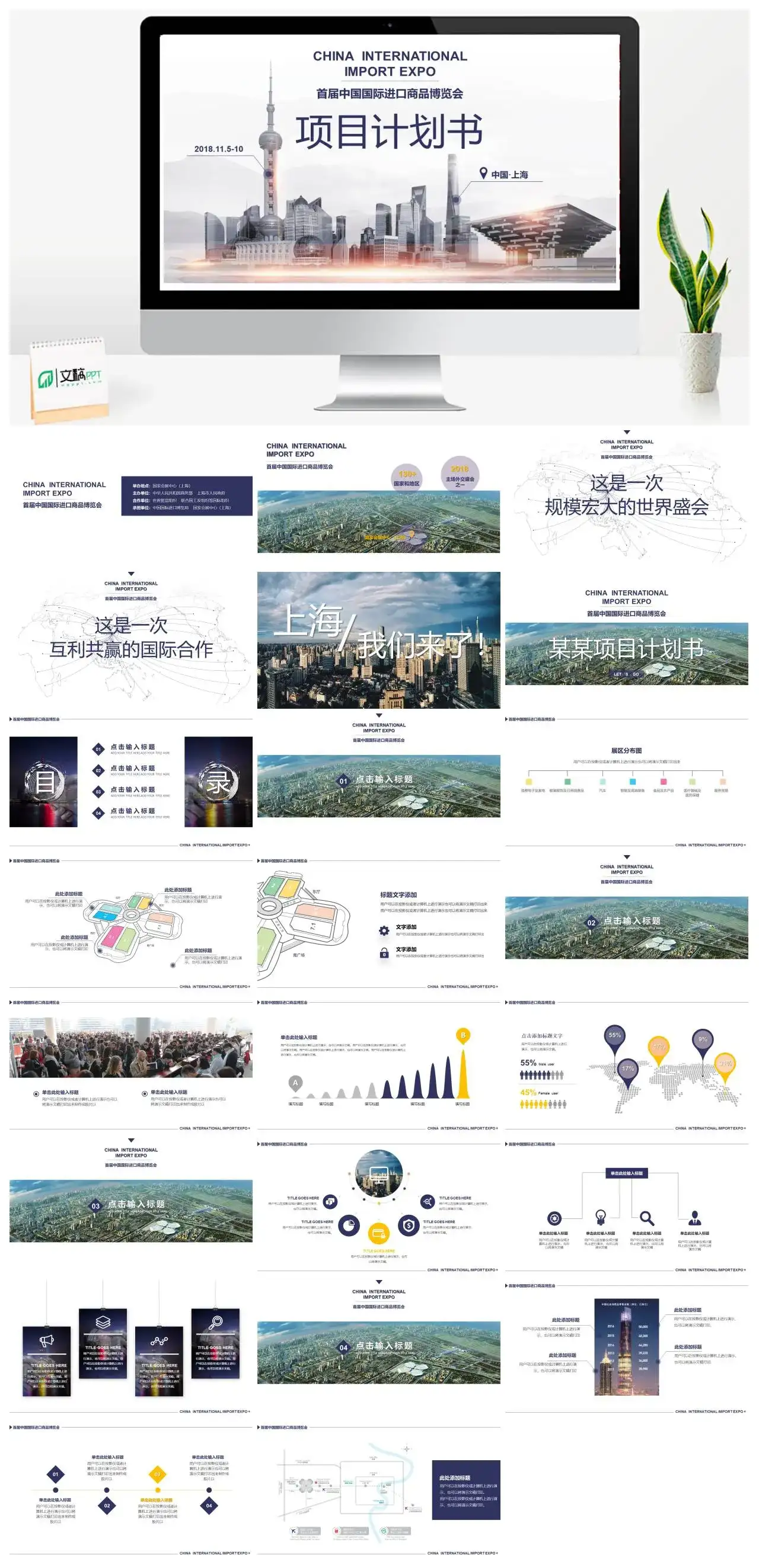 首届中国国际进口商品博览会项目计划书PPT模板