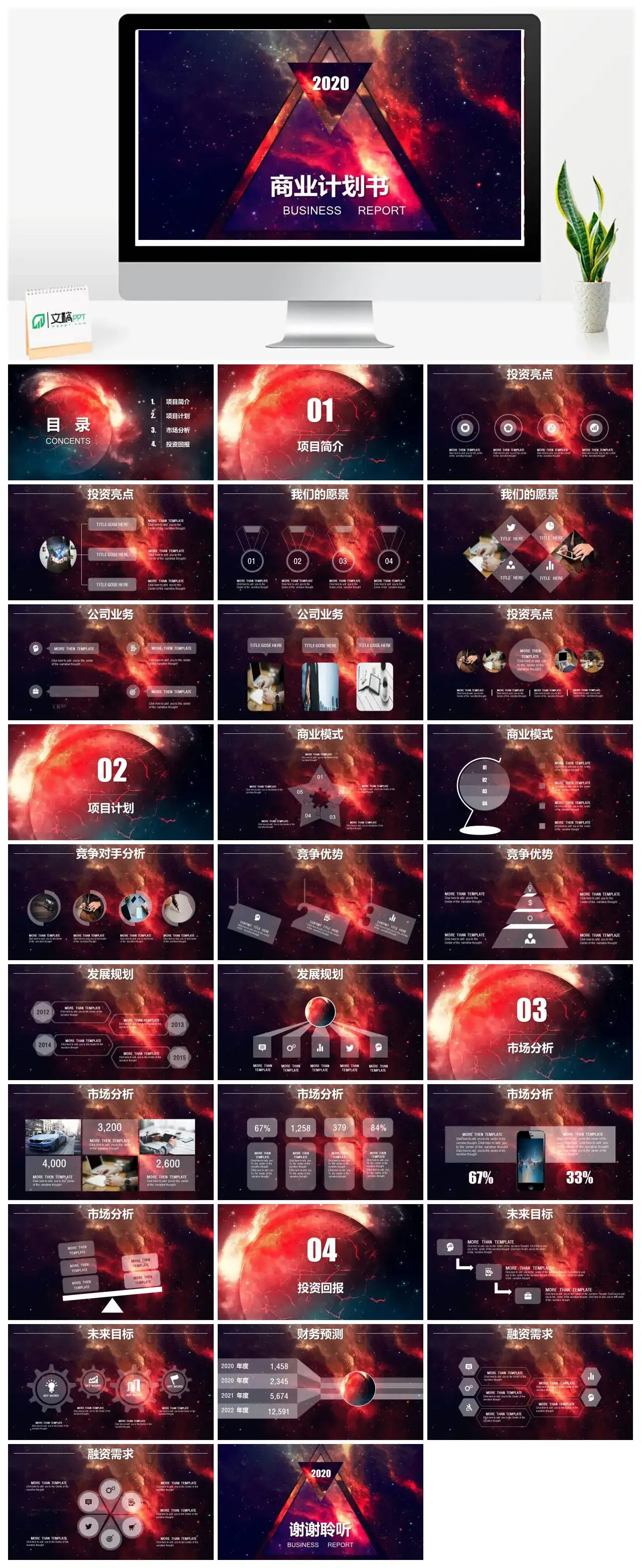 酷炫商业计划书PPT模板
