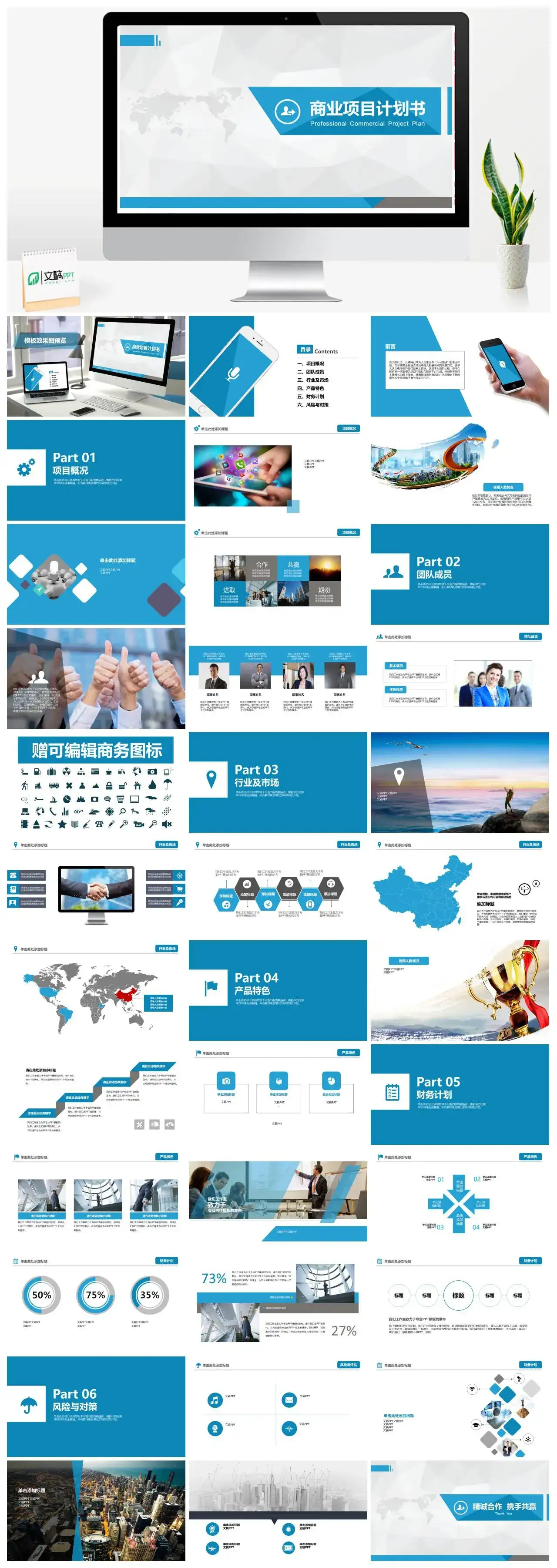 商务商业项目计划书PPT模板