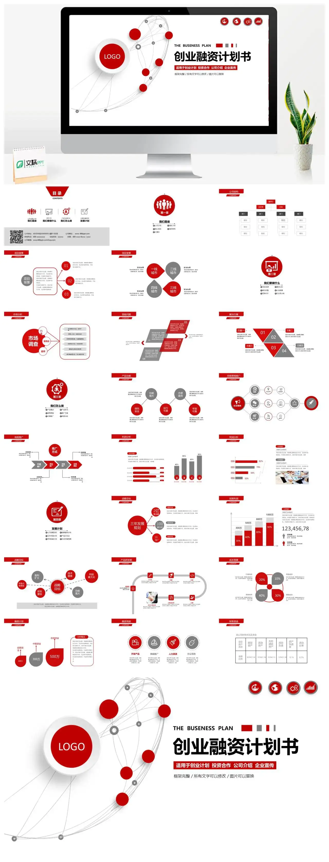 创业融资计划书PPT模板