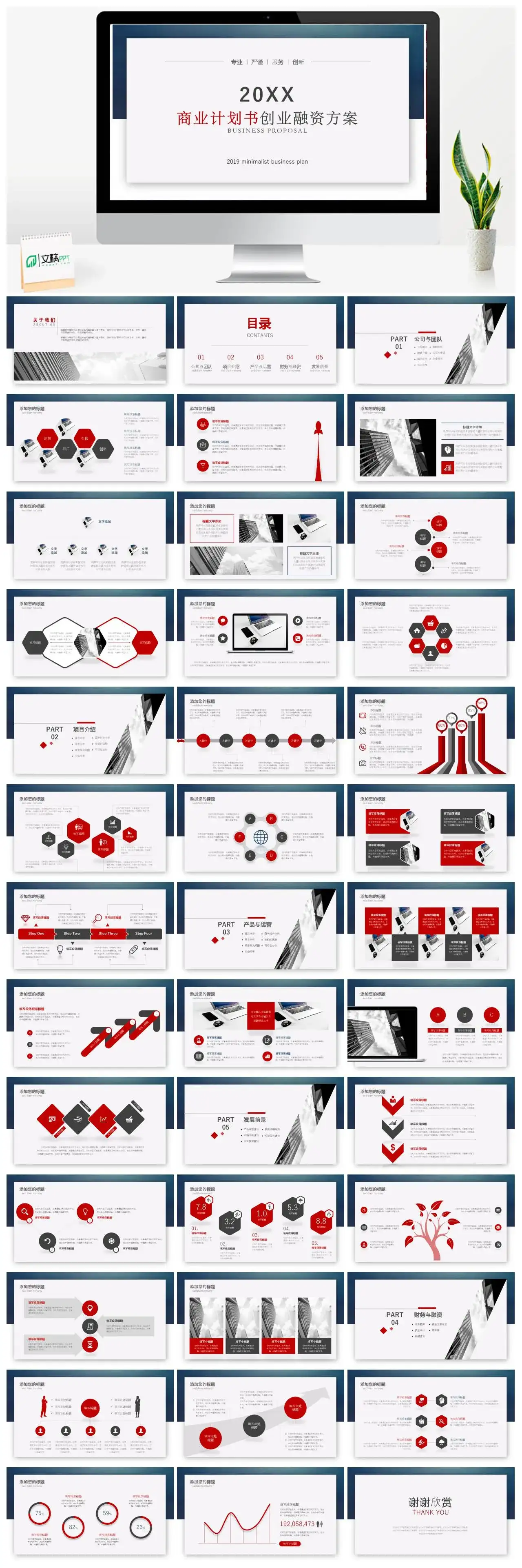 商业计划书创业融资方案PPT模板