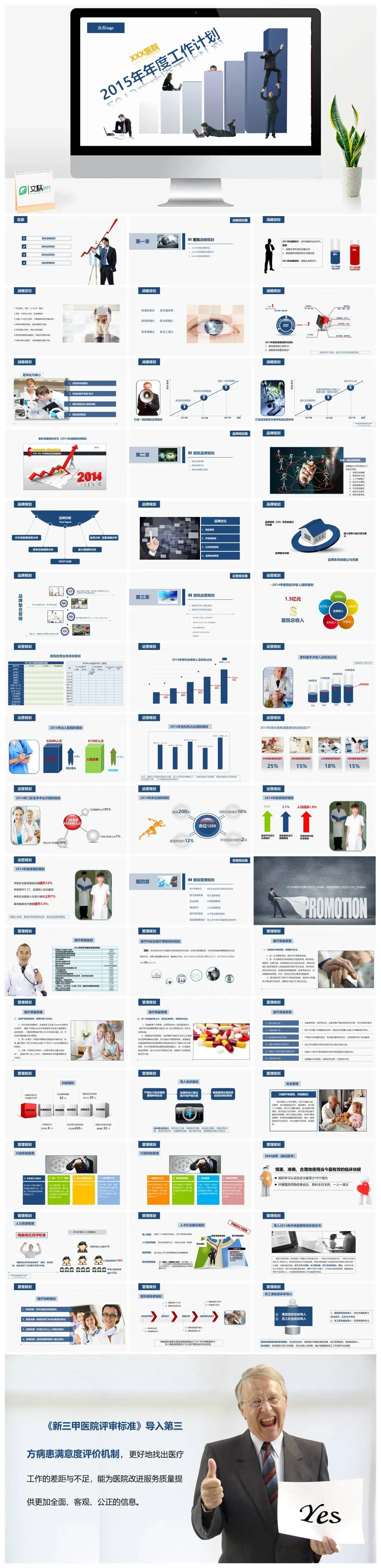 商务医院医疗机构计划战略计划品牌规划运营规划管理规划ppt模板