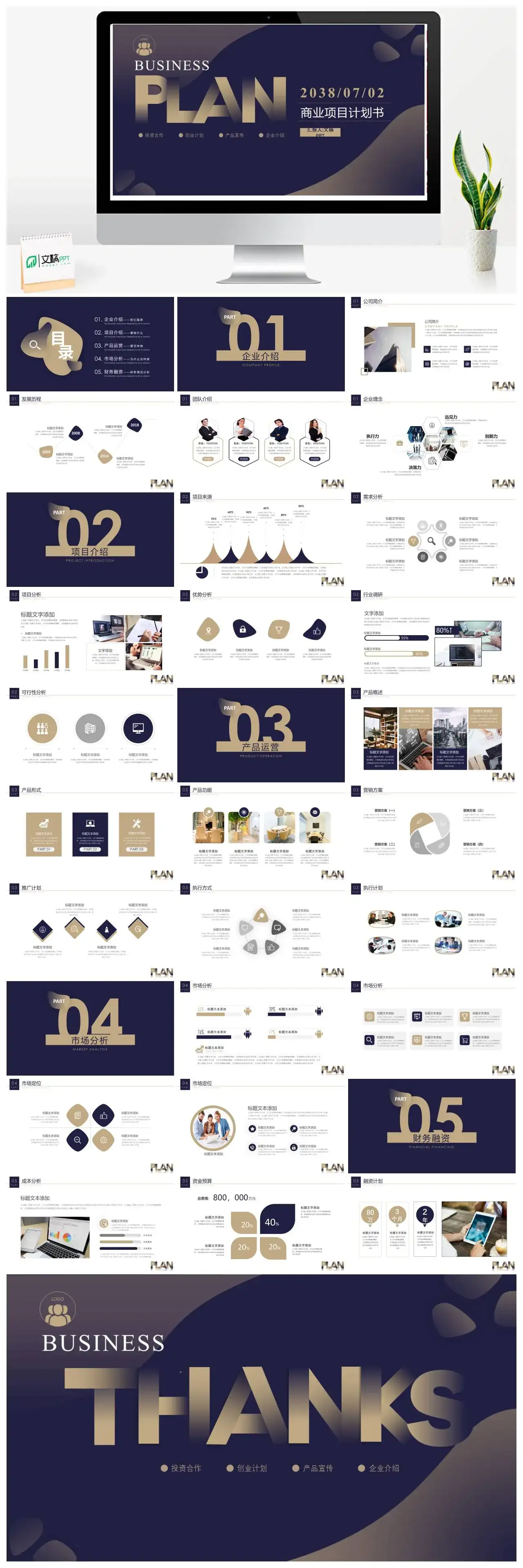 商务风商业项目计划书PPT模版
