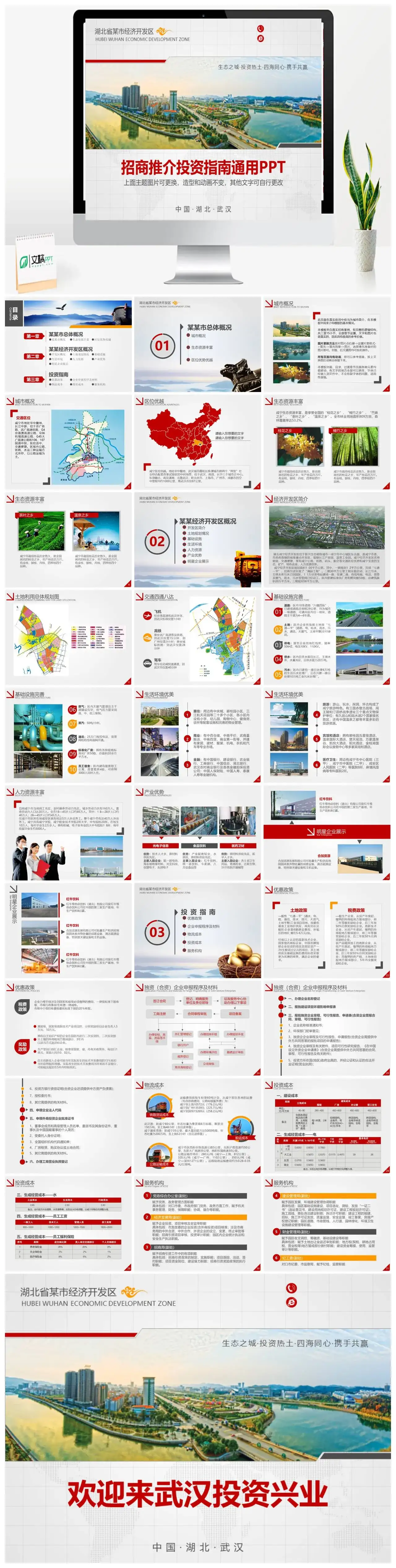 简约招商推介投资指南通用PPT模板