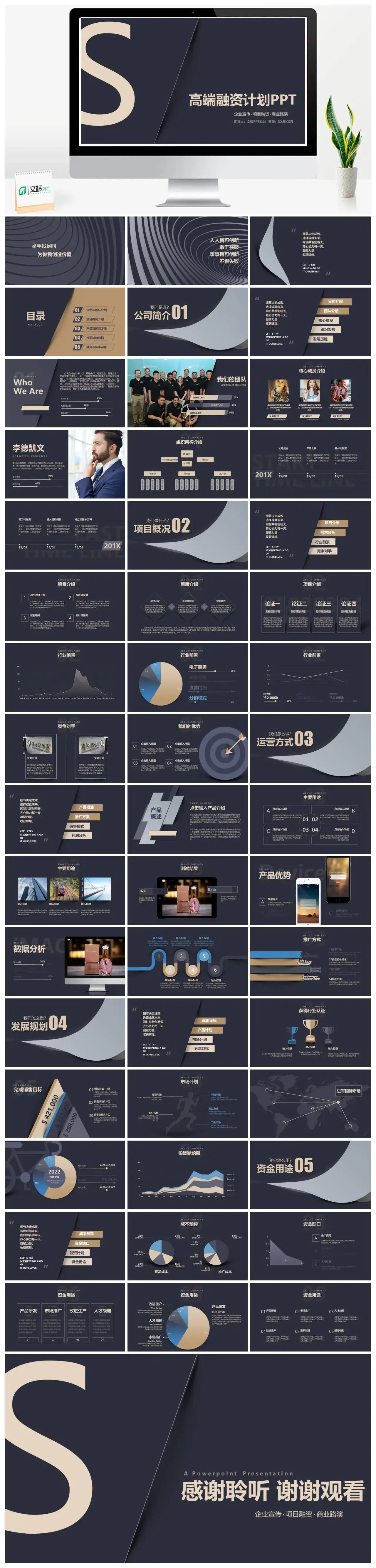 商务大气高端项目融资计划PPT模板