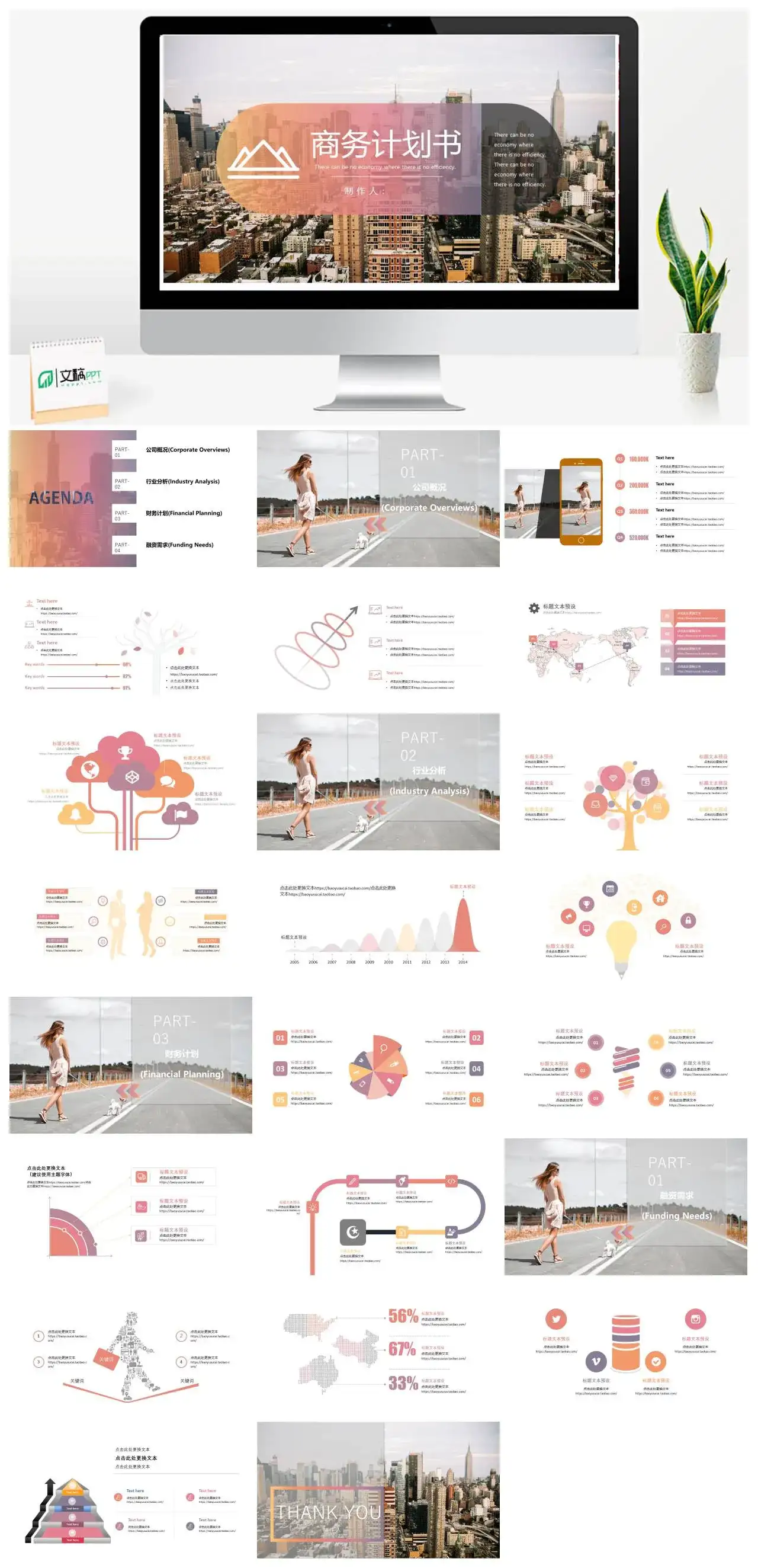 简约公司概况行企业行业分析融资需求商务计划书ppt模板