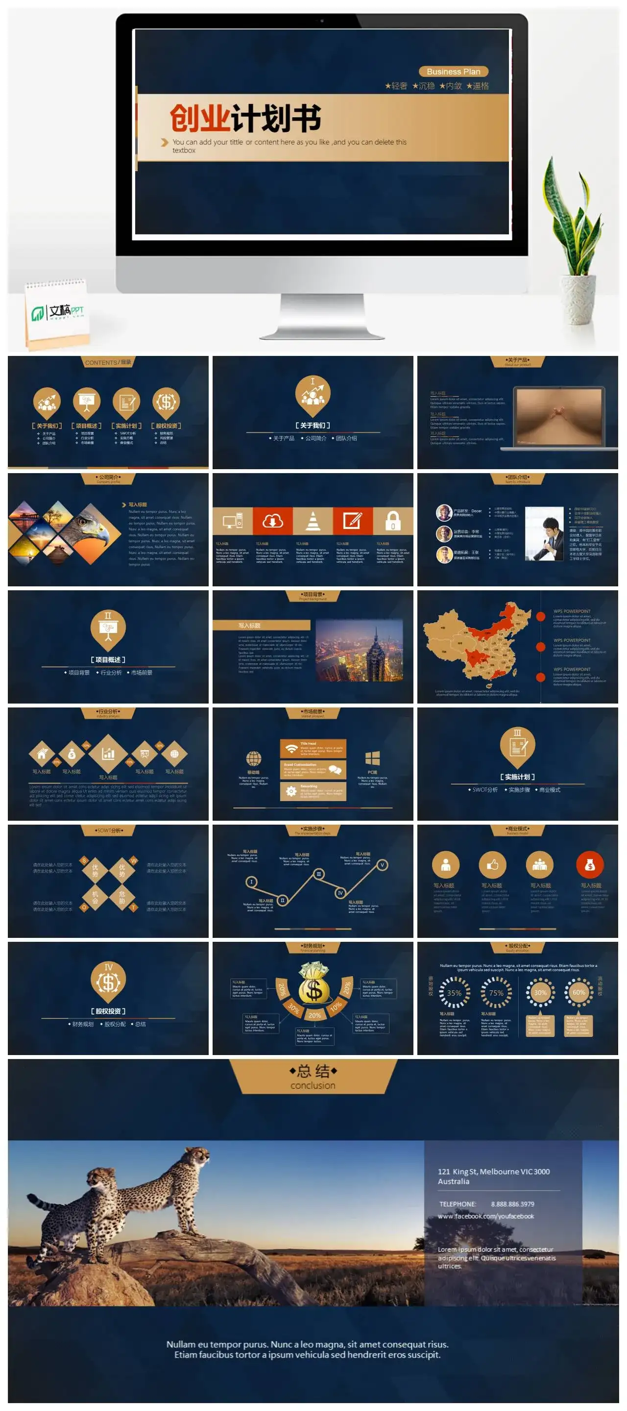 商务创业计划书PPT模板