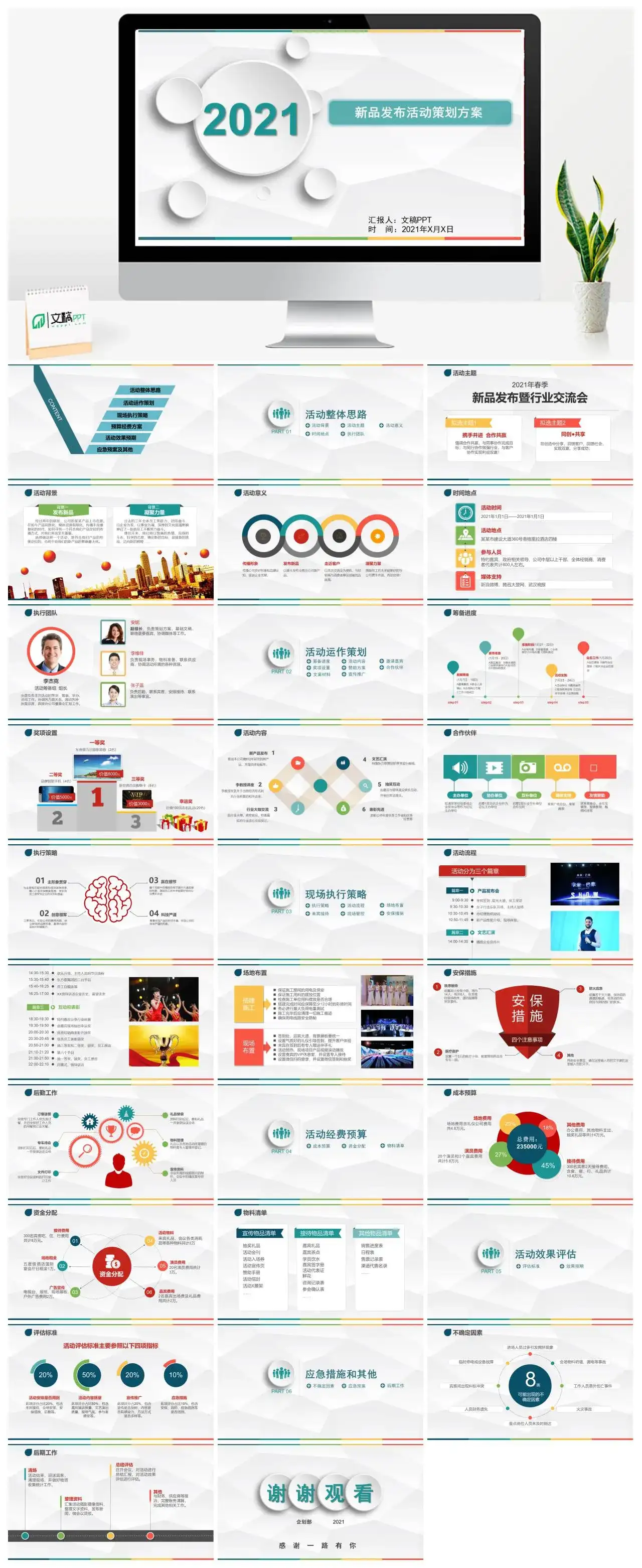 微粒体新品发布活动策划方案PPT模板