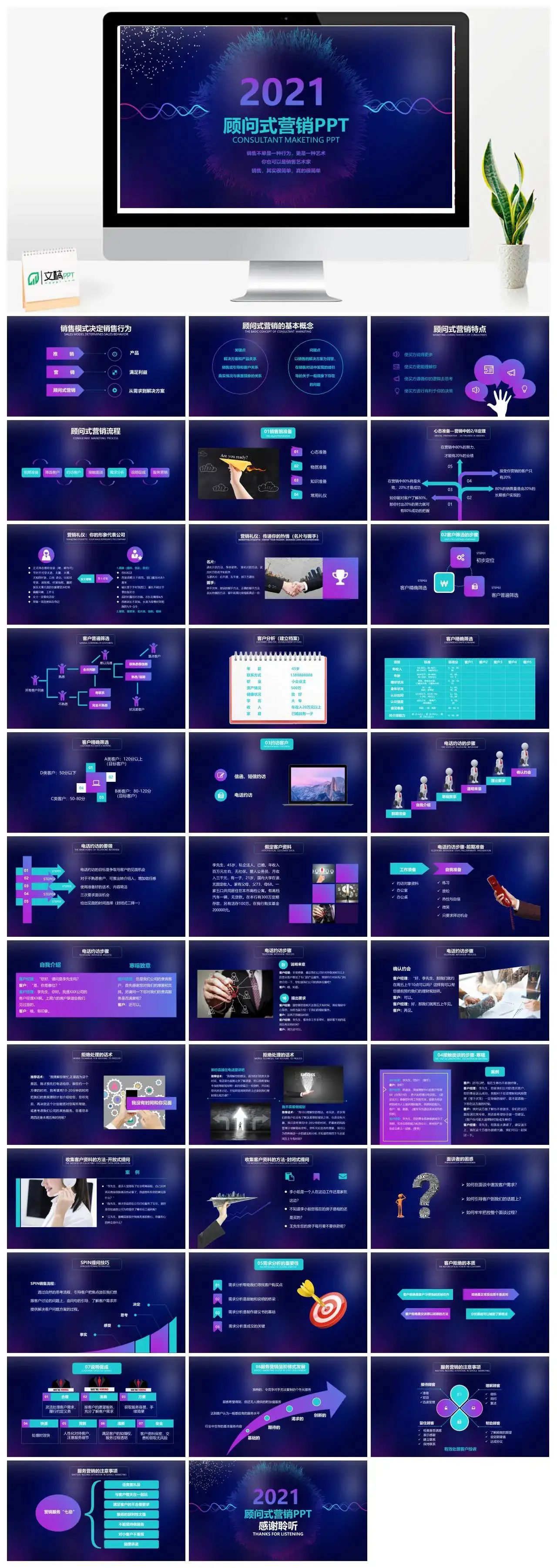 酷炫紫色大气企业团队沟通管理顾问式营销PPT模板 酷炫紫色大气企业团队沟通管理顾问式营销PPT模板
