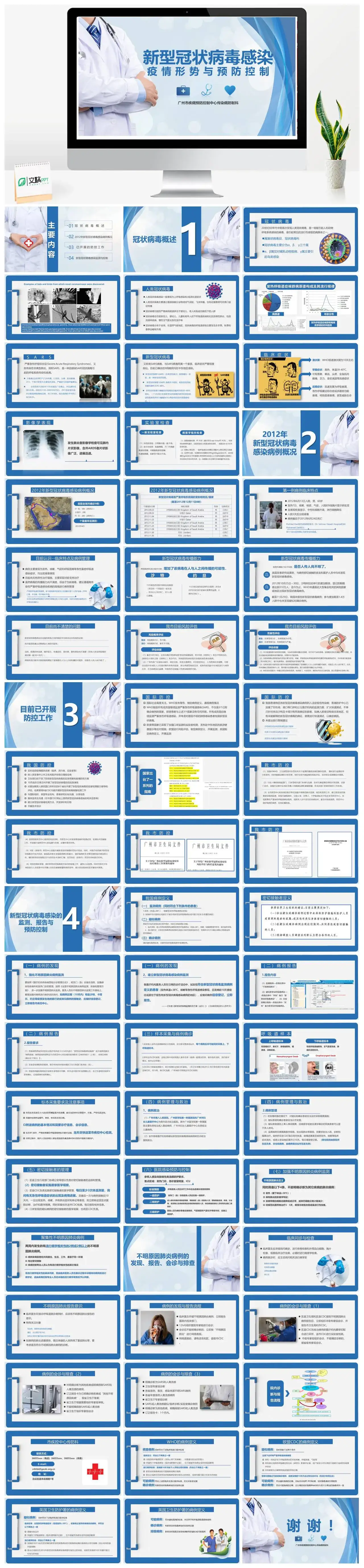 新型冠状病毒感染疫情形势与预防控制PPT模板