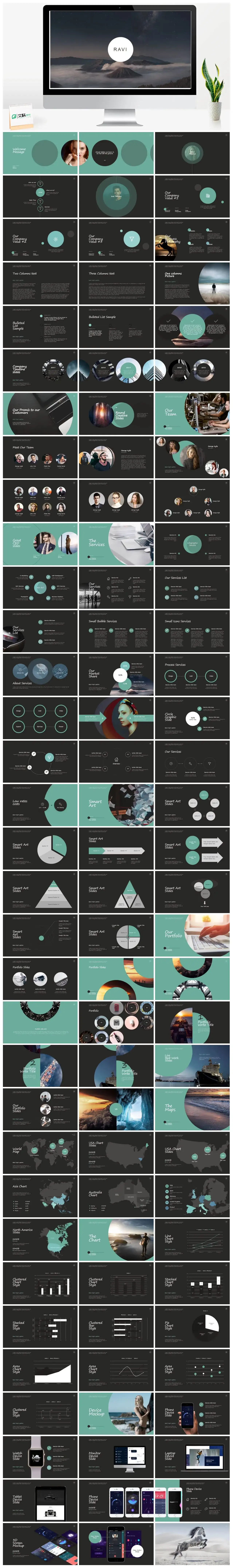 国外英文创意渐变风简洁ppt模板