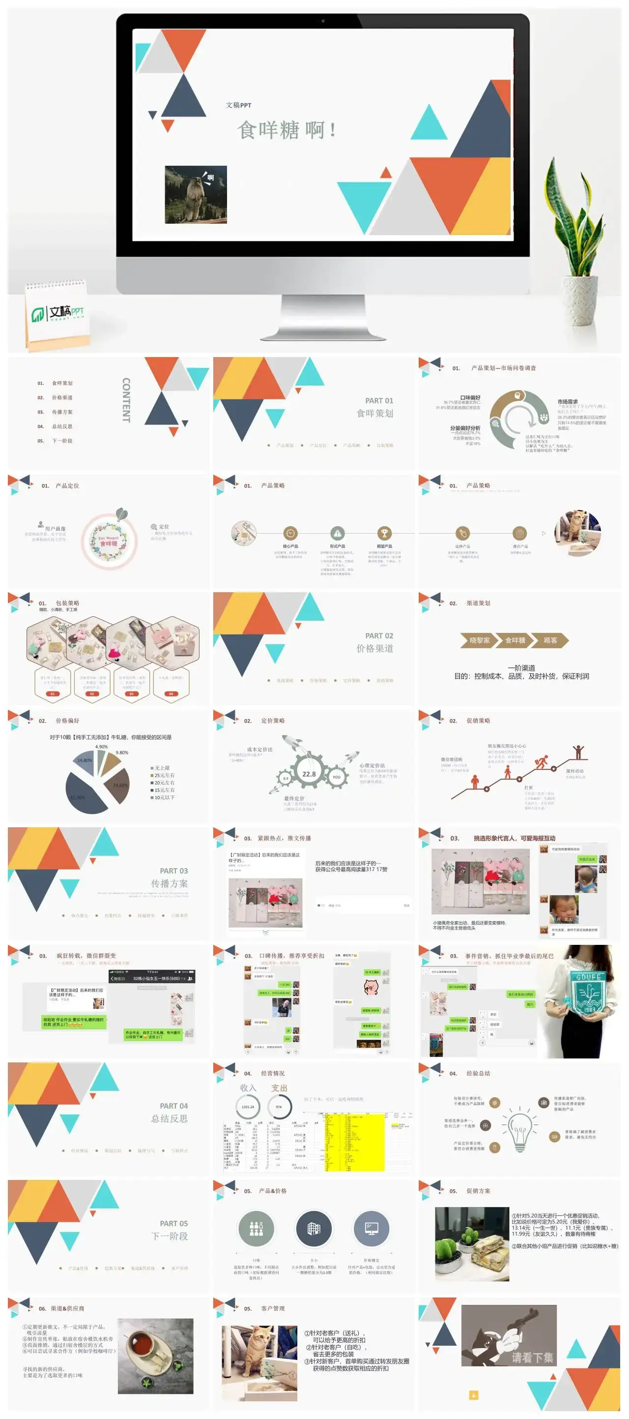 简约食品营销策划产品策划市场调查PPT模板