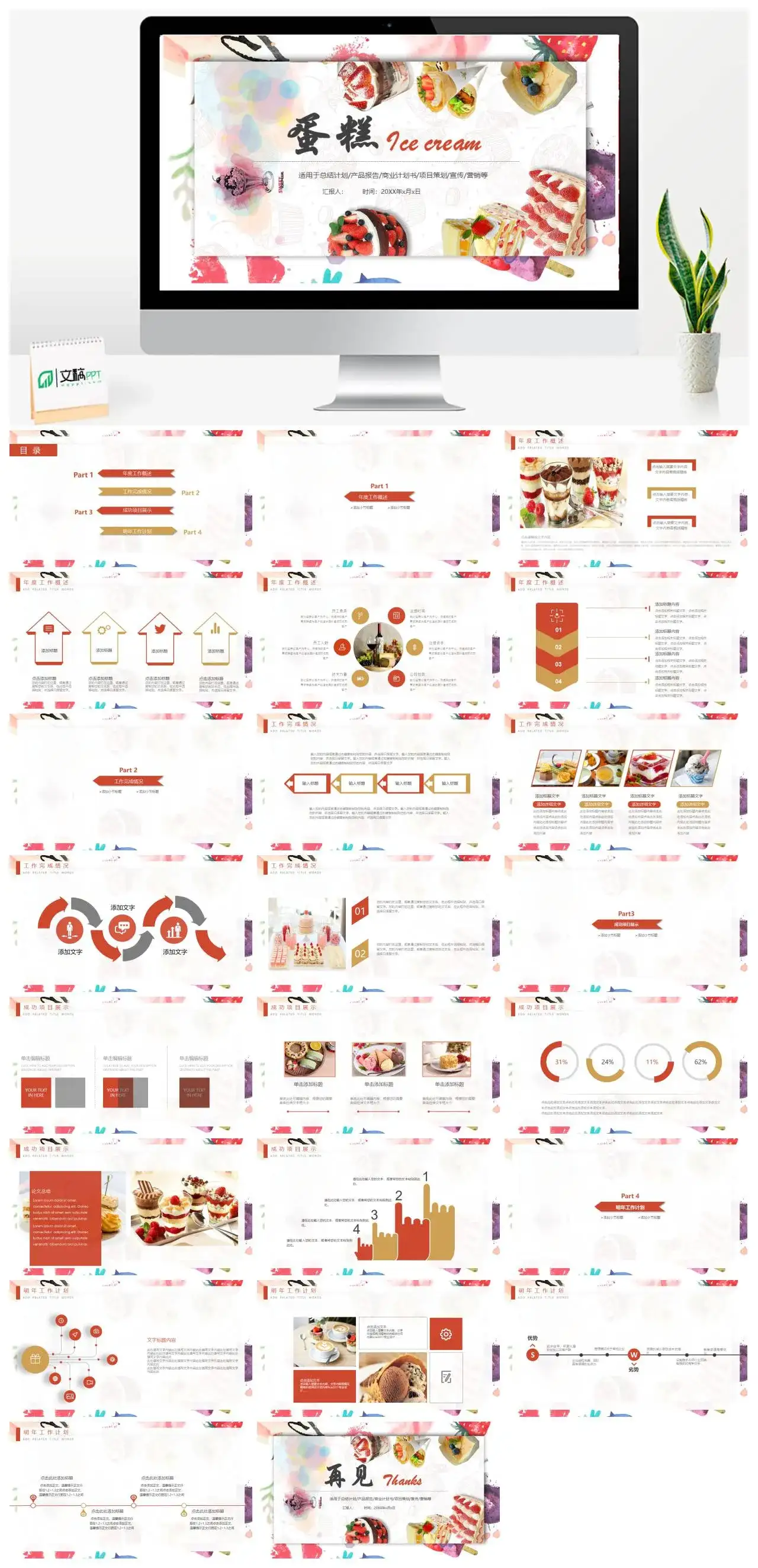 小清新蛋糕糕点总结计划产品报告商业计划书项目策划宣传营销ppt模板 小清新蛋糕糕点总结计划产品报告商业计划书项目策划宣传营销ppt模板