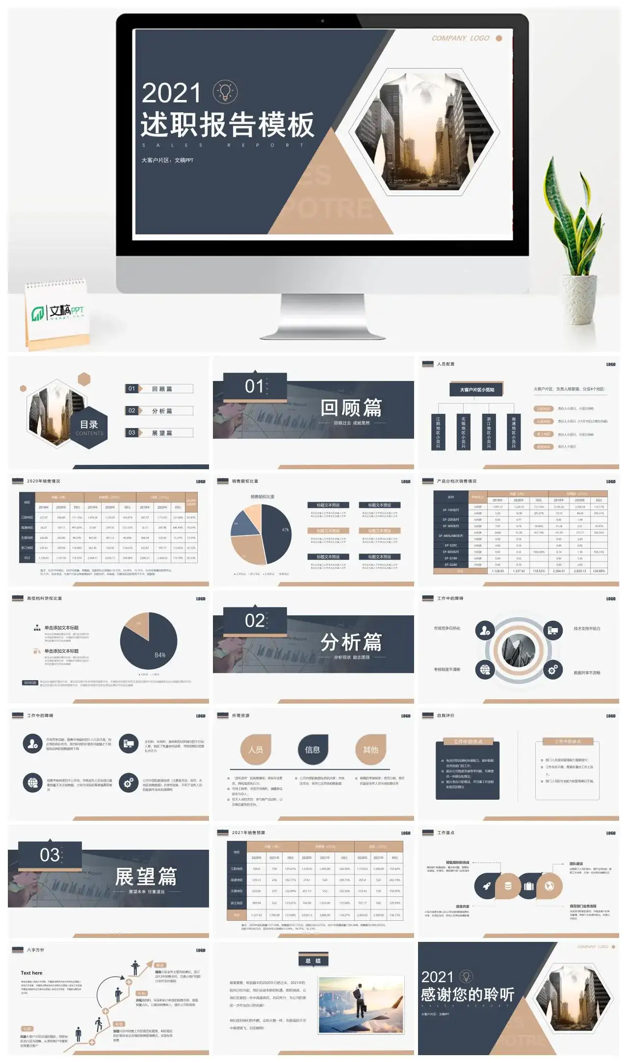 高端大气述职报告PPT模板