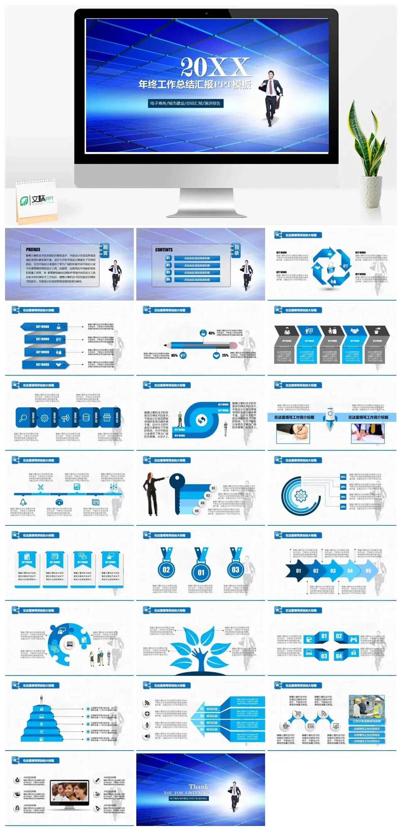 年终工作总结汇报商务PPT模板