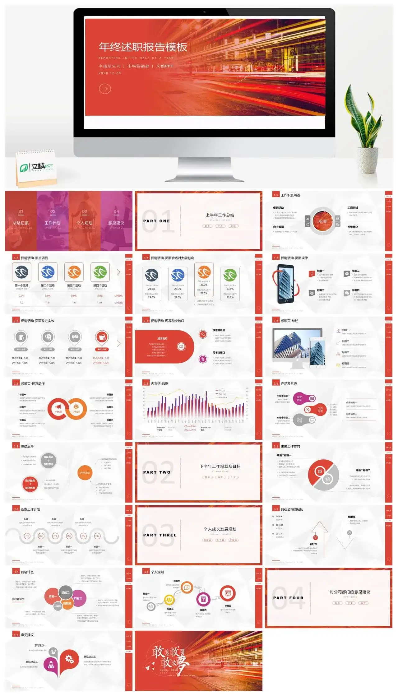 市场营销部个人工作总结计划ppt模板