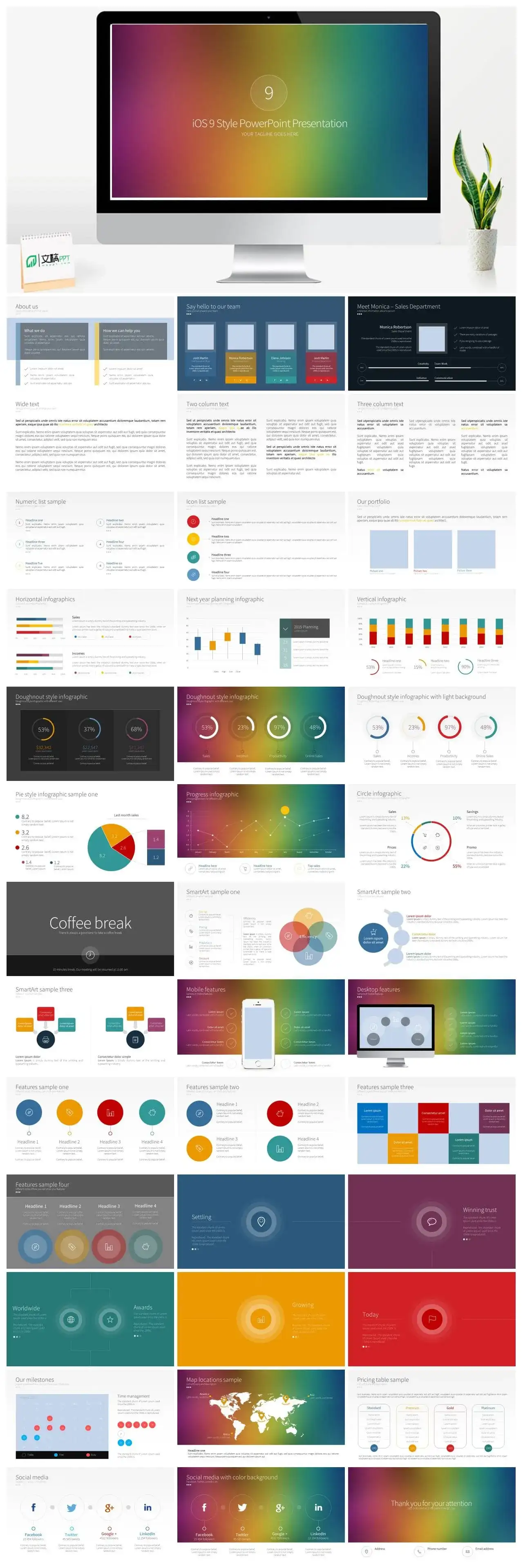 欧美商务风静态精品商务汇报总结通用PPT模板