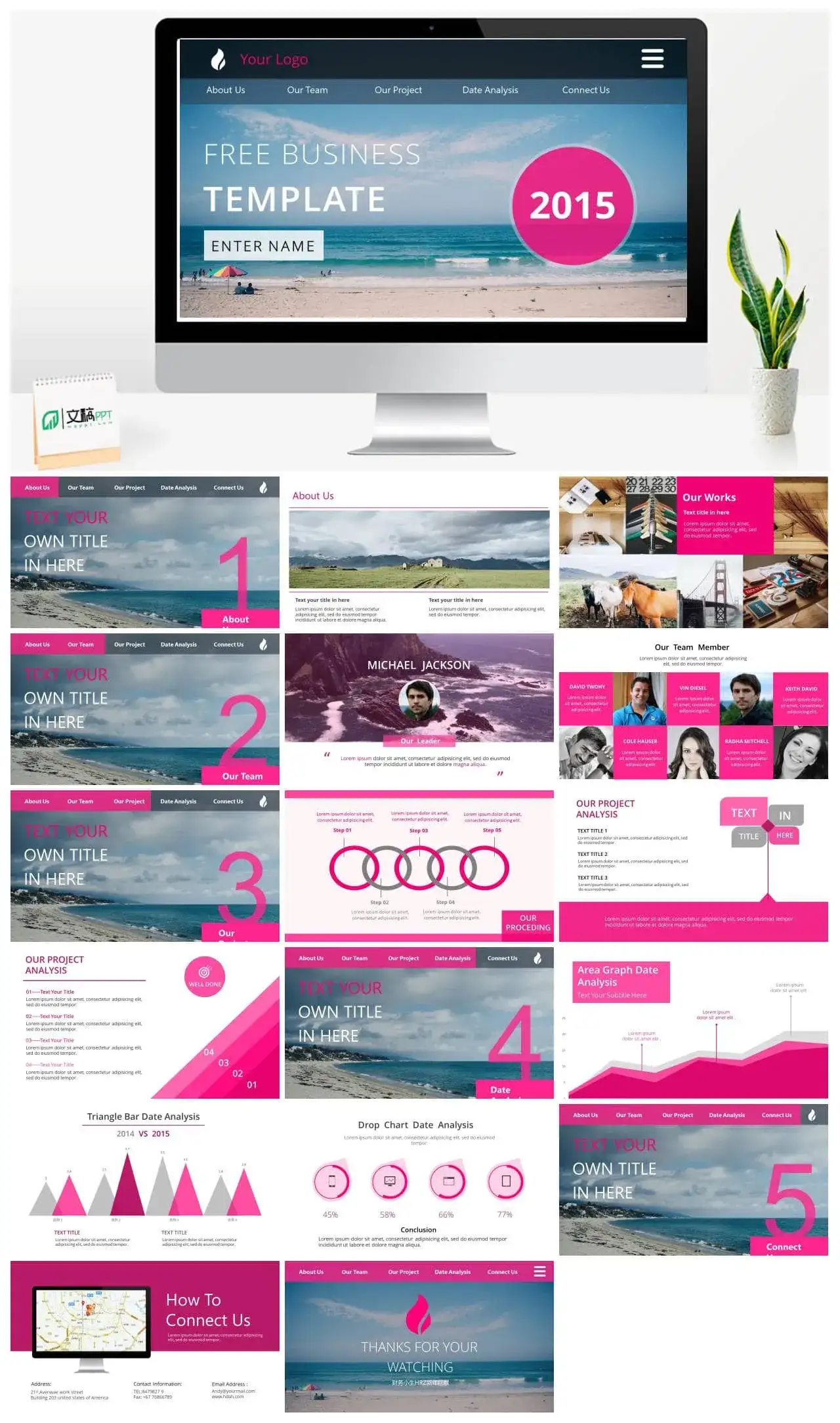 创意网页UI风格幻灯片模板