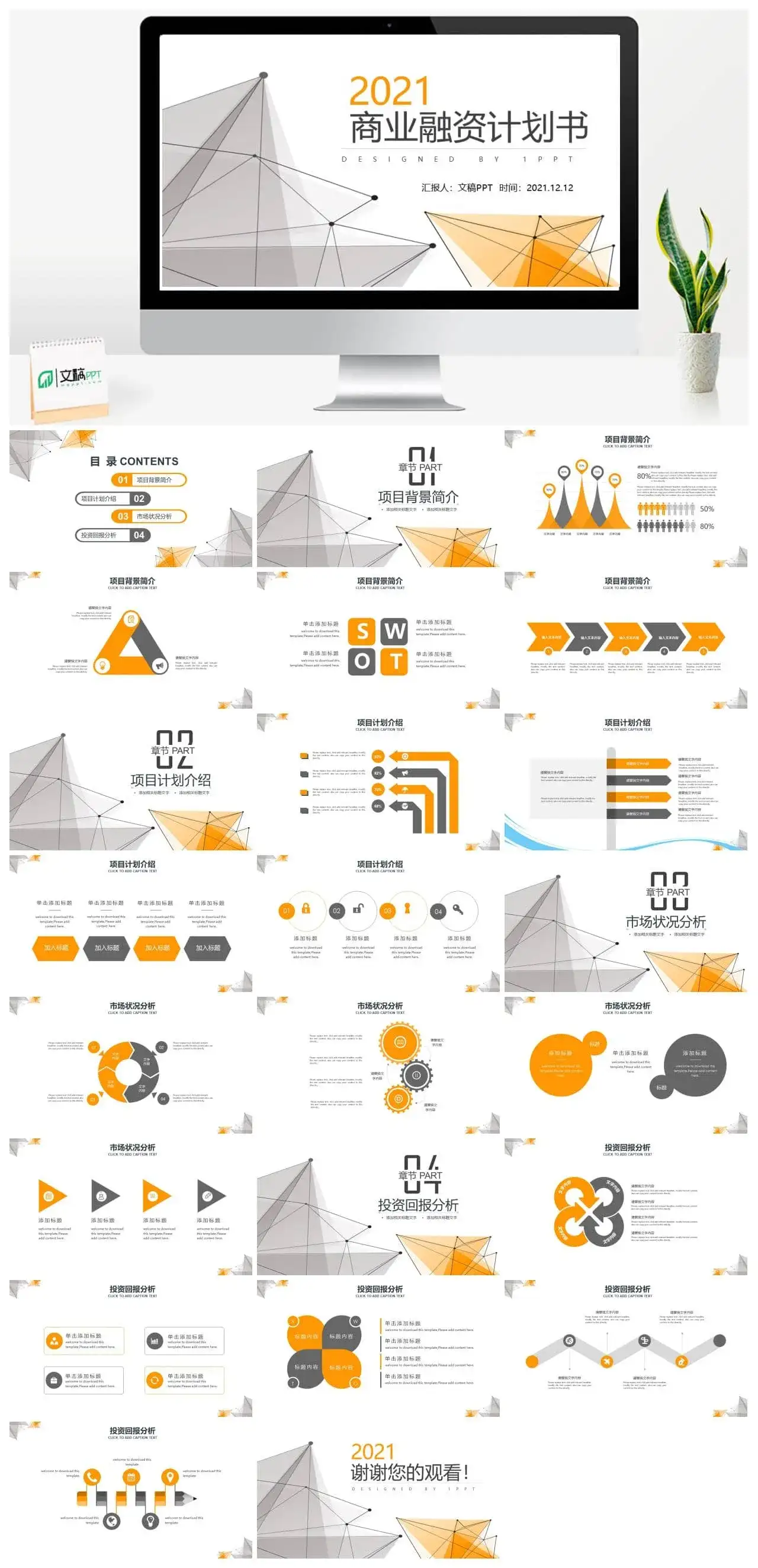 点线科技商业计划书PPT模板