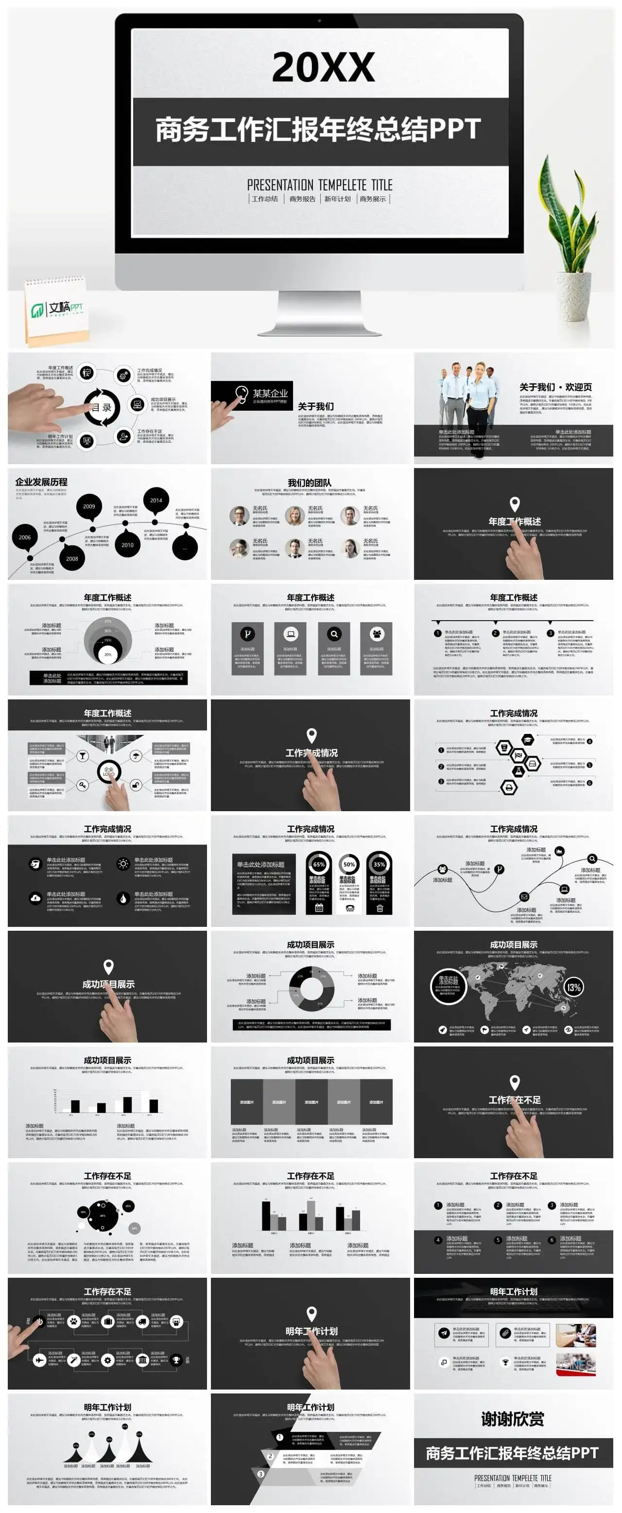 20XX商务工作汇报年终总结PPT模板