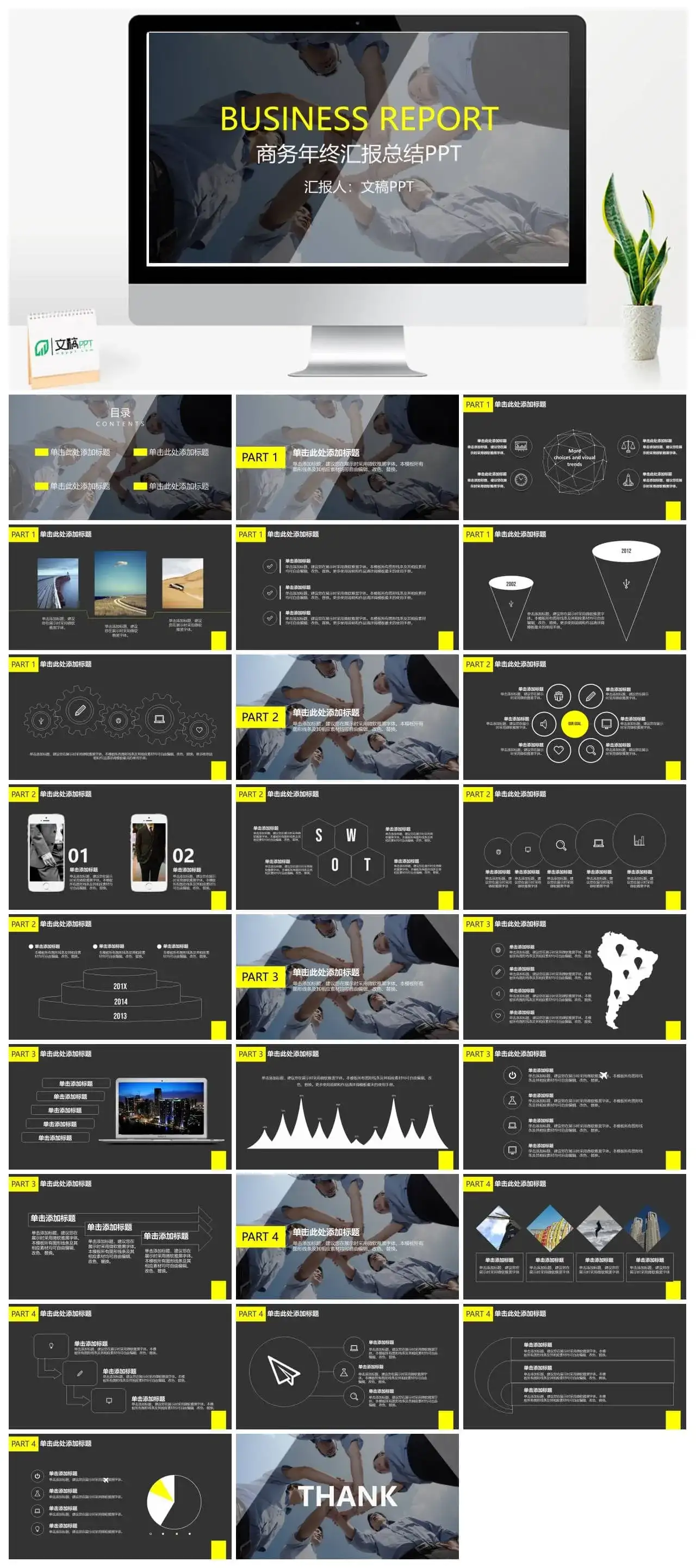 商务年终汇报总结PPT模板